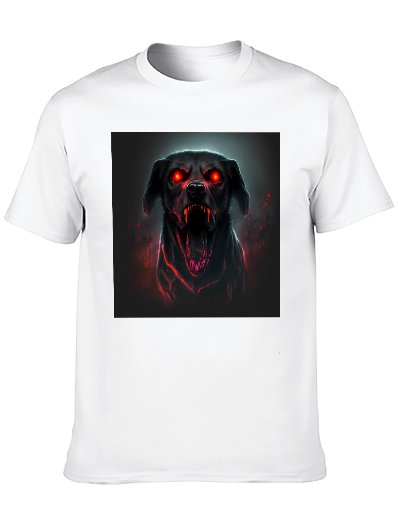 Mens Black T-Shirt with Graphic Dog Design