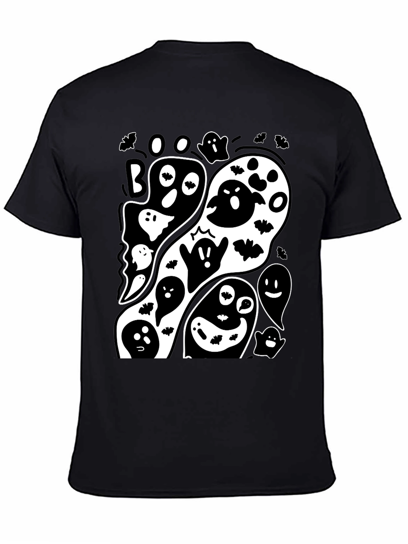 Spooky Ghost Graphic Tee - Halloween Fun!