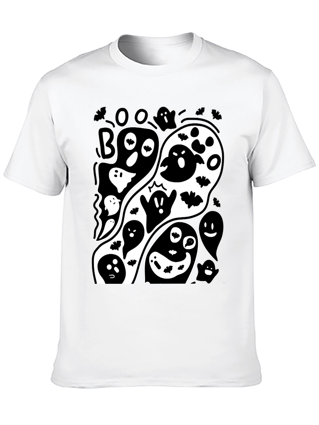 Spooky Ghost Graphic Tee - Halloween Fun!