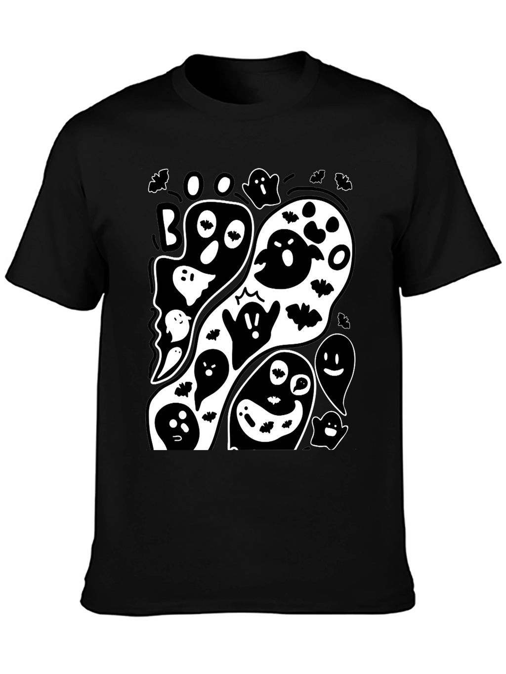 Spooky Ghost Graphic Tee - Halloween Fun!