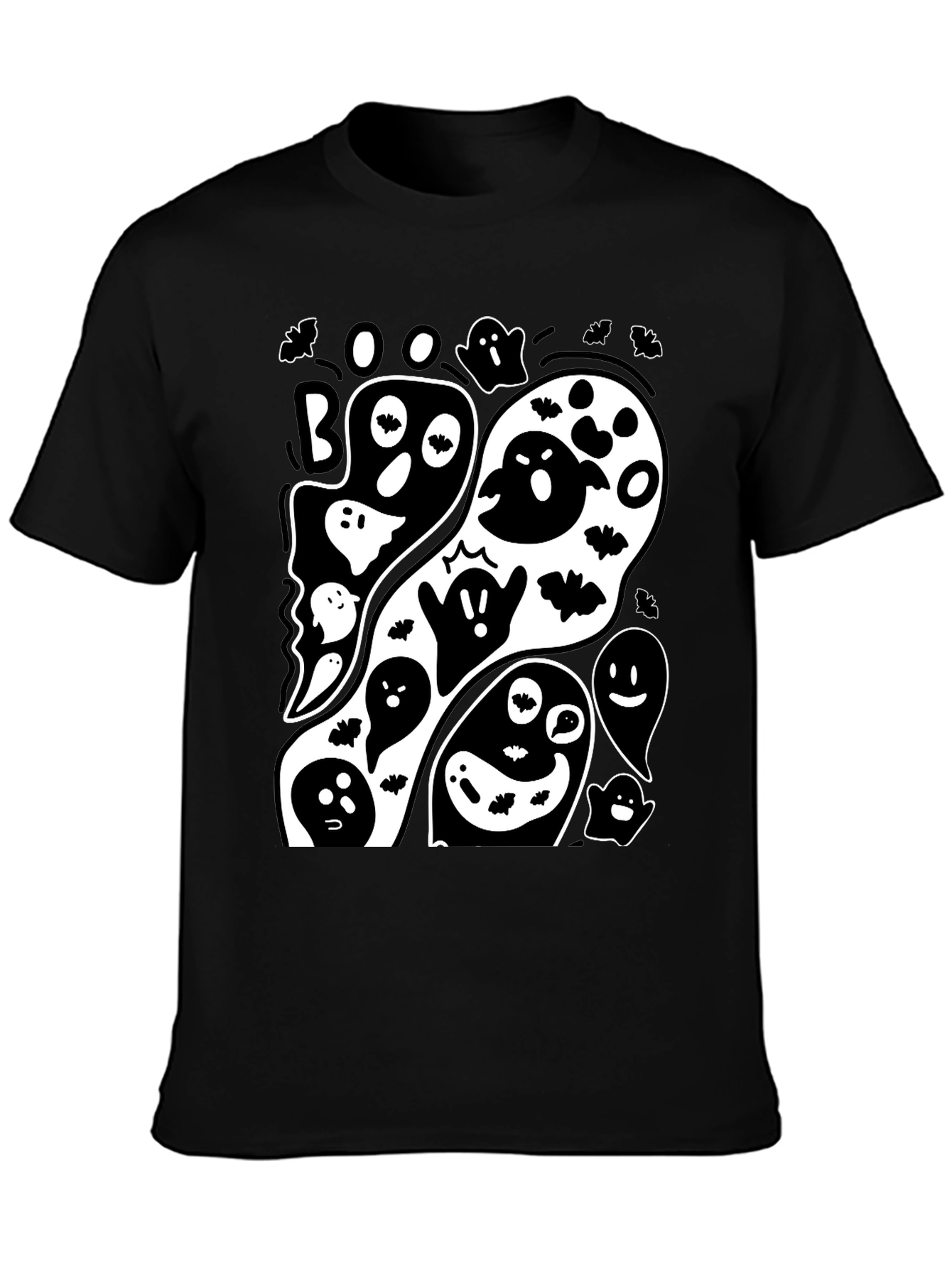 Spooky Ghost Graphic Tee - Halloween Fun!