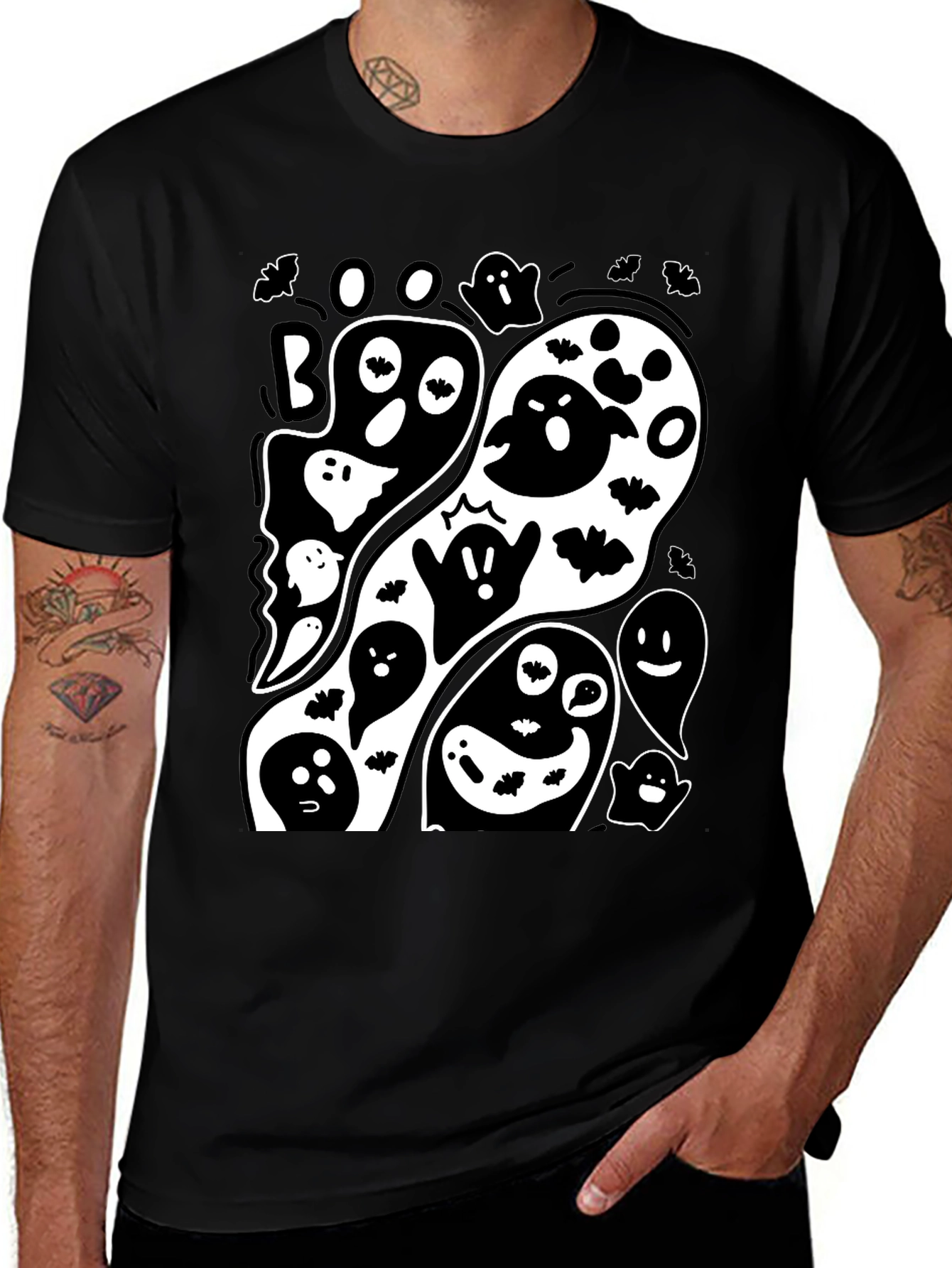 Spooky Ghost Graphic Tee - Halloween Fun!