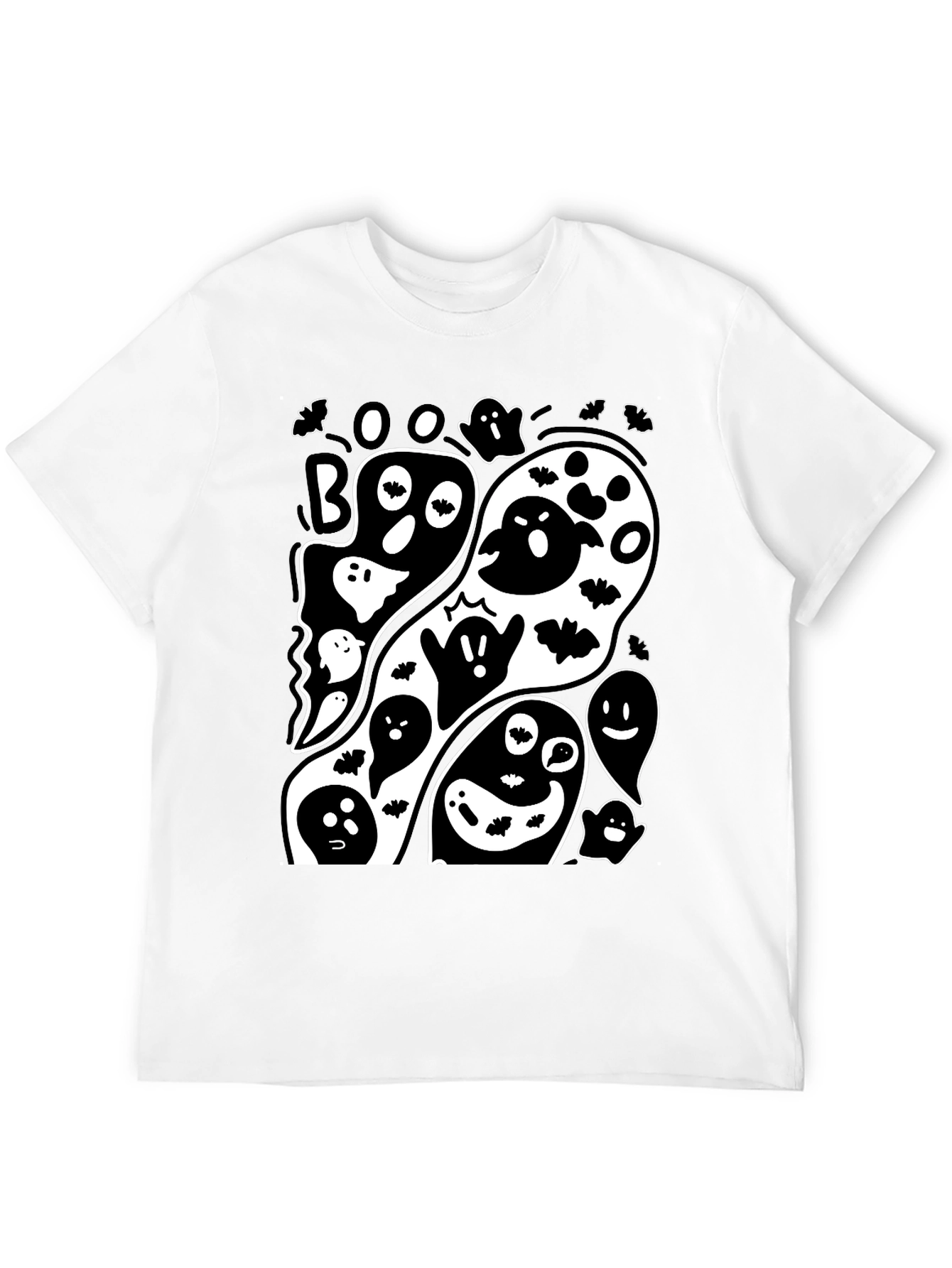 Spooky Ghost Graphic Tee - Halloween Fun!
