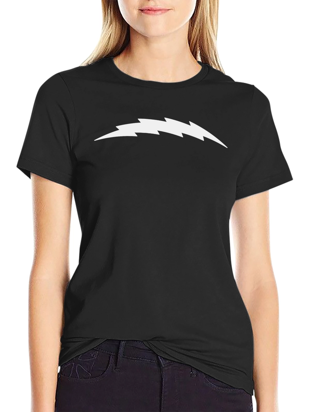 Modern Black T-Shirt with Bolt Graphic
