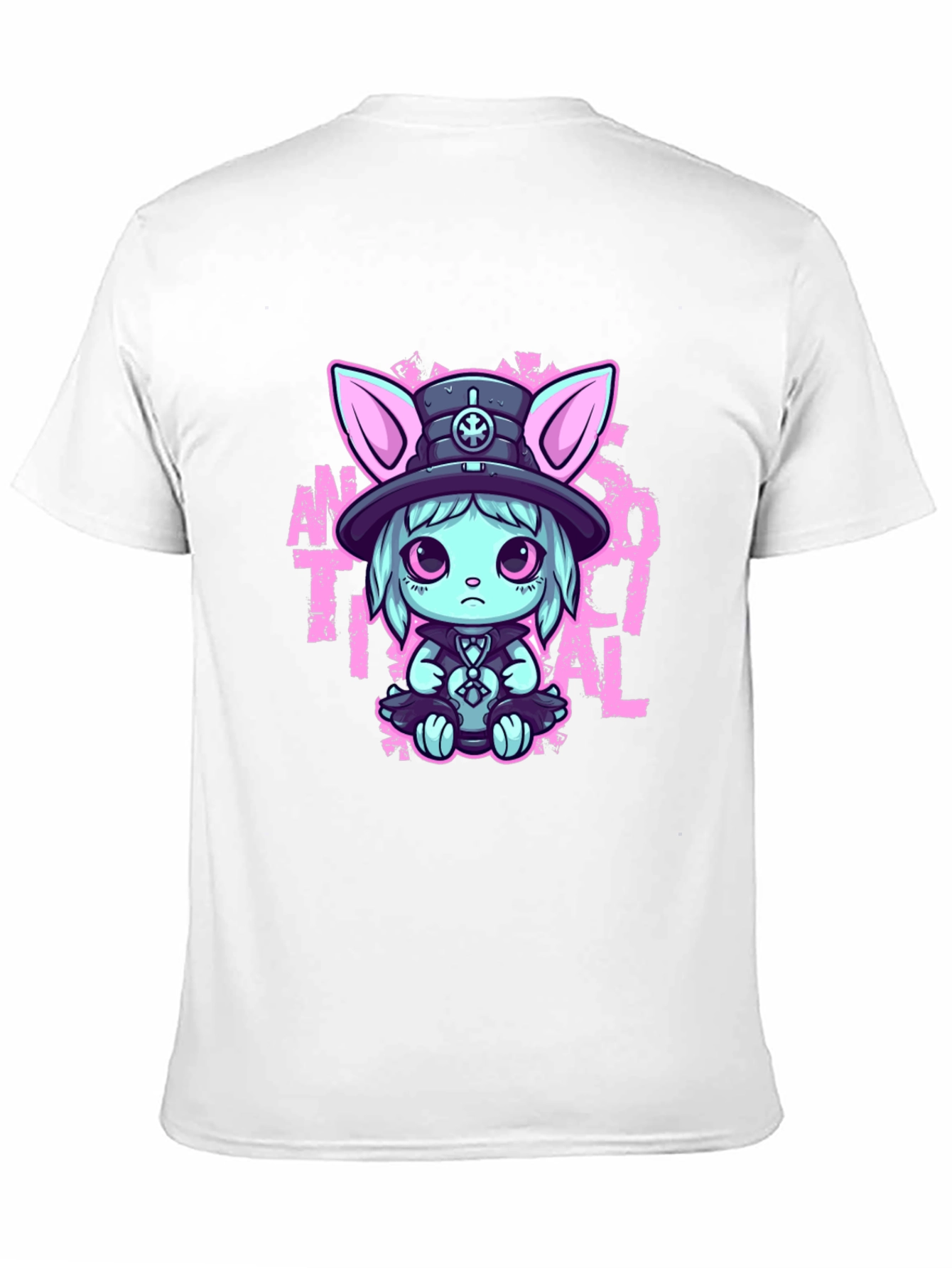 Cute Goth Rabbit T-Shirt - Antisocial Design