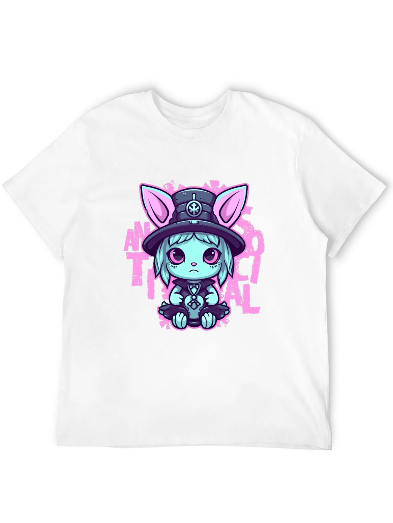 Cute Goth Rabbit T-Shirt - Antisocial Design