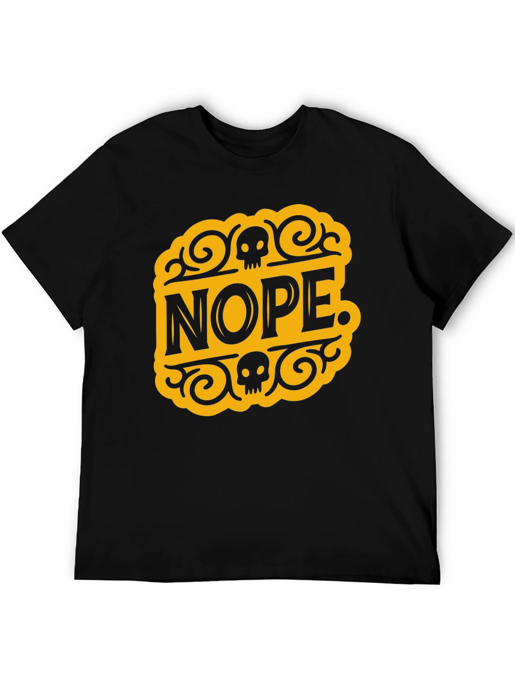 Nope Skull Graphic T-Shirt - Black Cotton Tee
