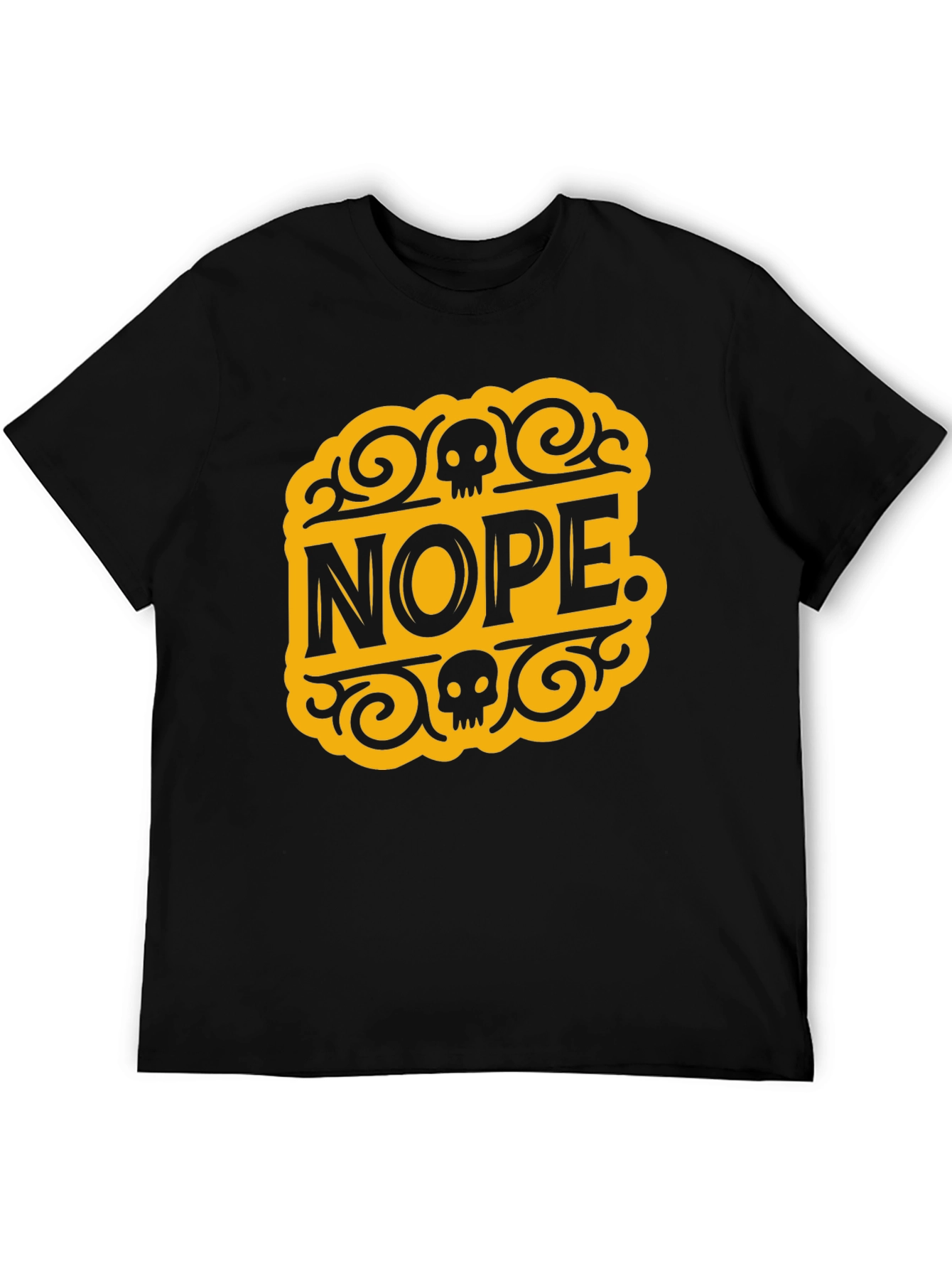 Nope Skull Graphic T-Shirt - Black Cotton Tee