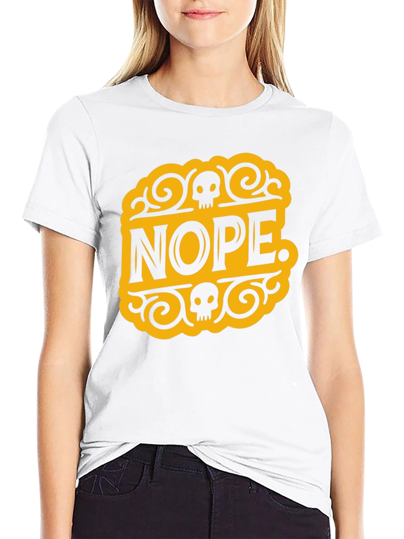 Nope Skull Graphic T-Shirt - Black Cotton Tee