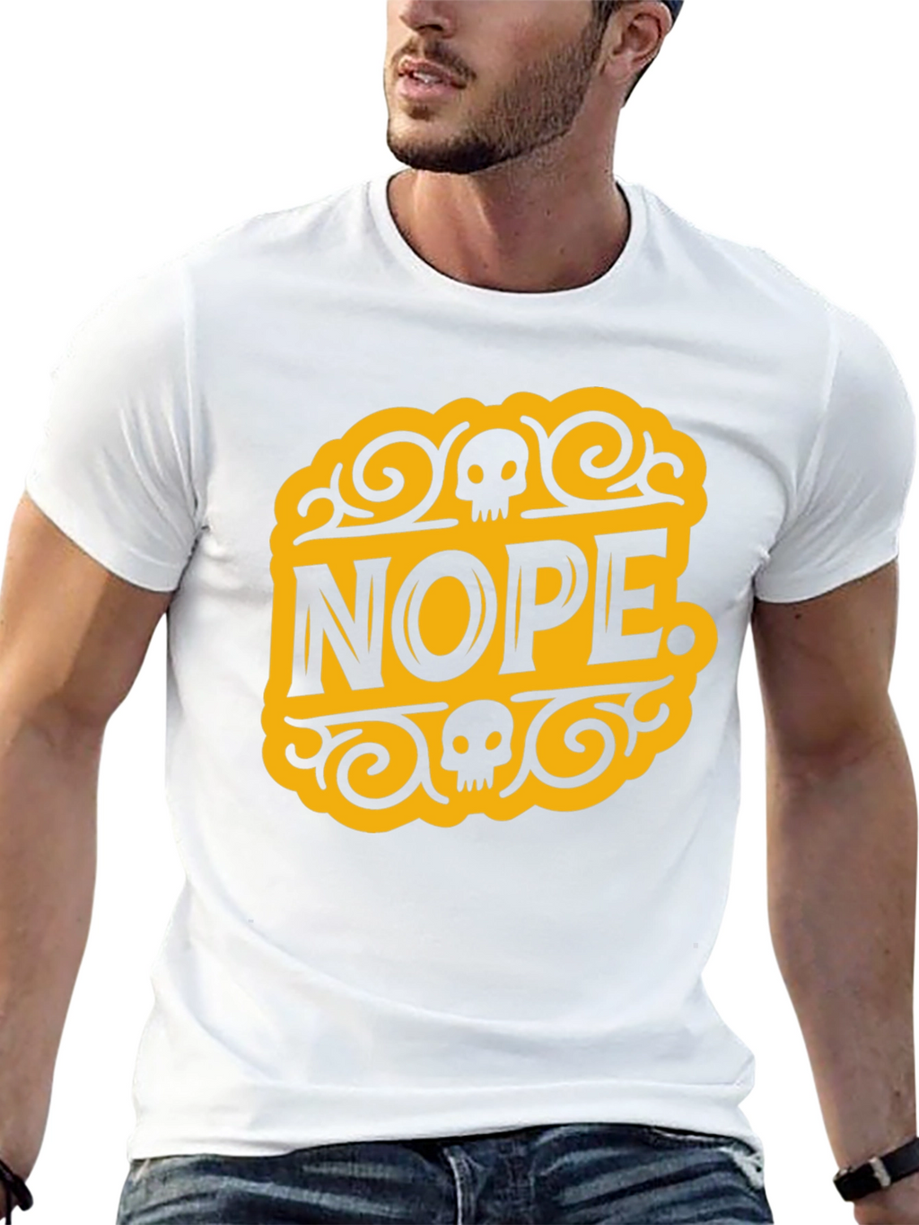 Nope Skull Graphic T-Shirt - Black Cotton Tee