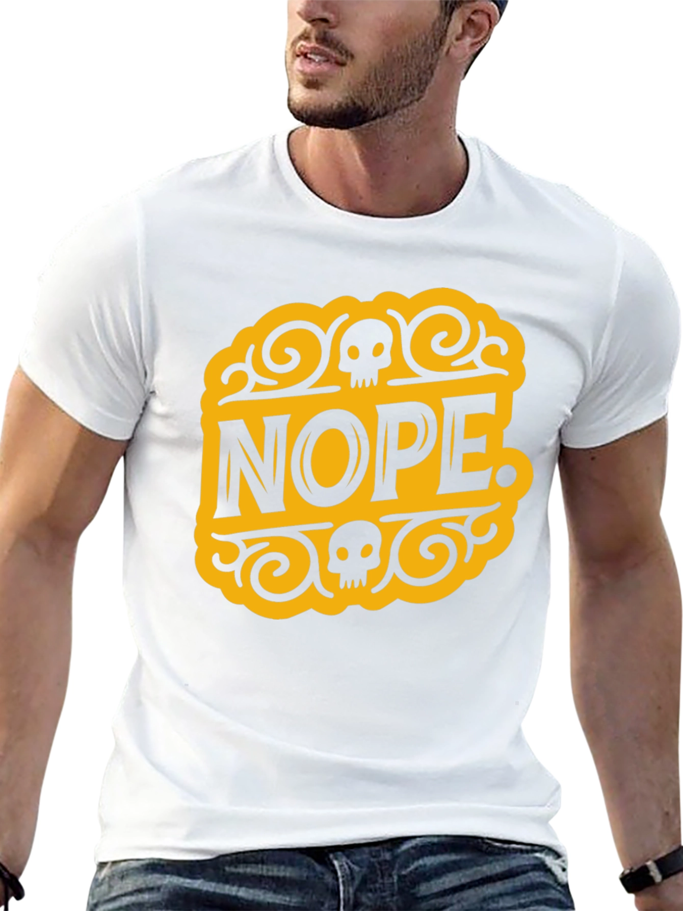 Nope Skull Graphic T-Shirt - Black Cotton Tee