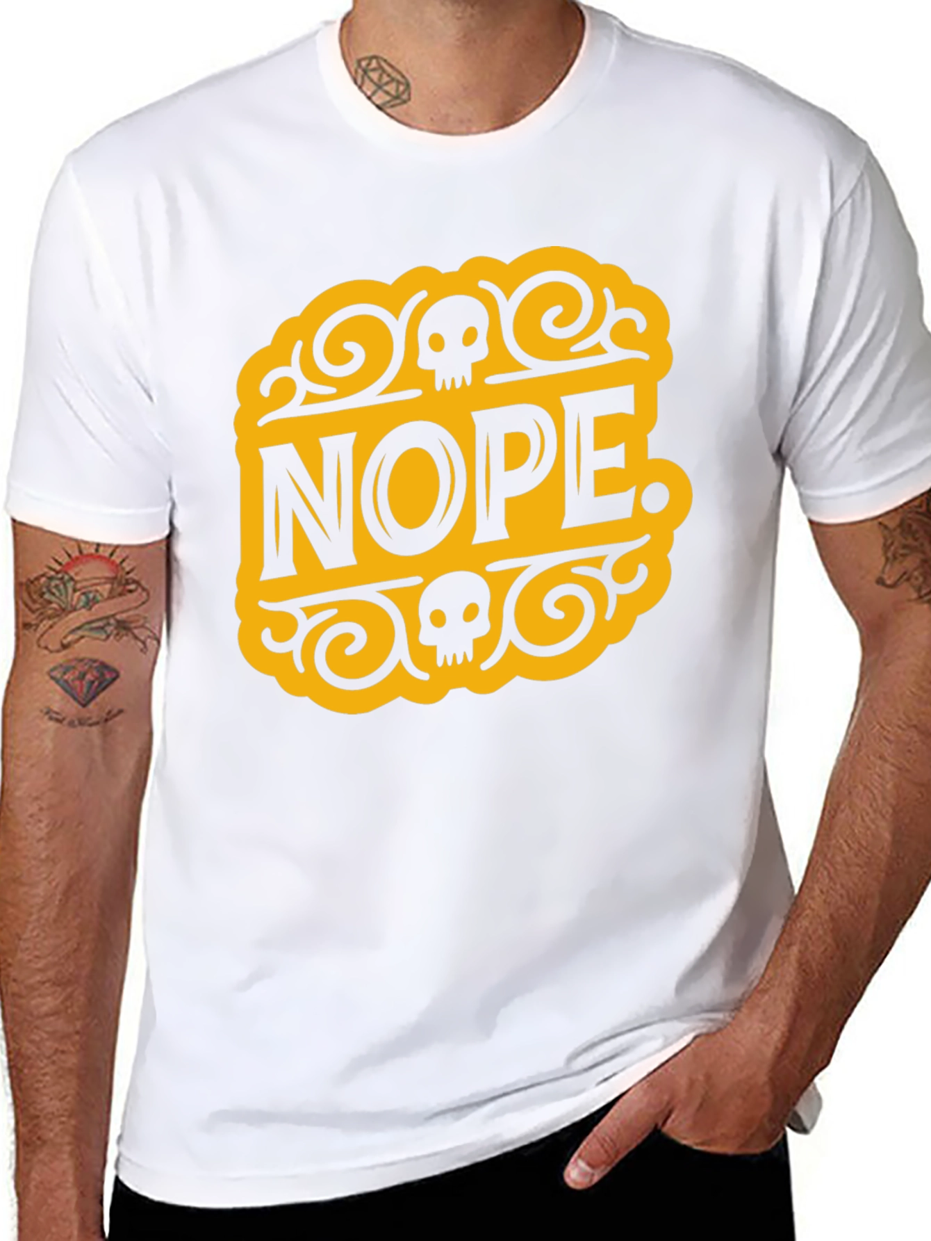 Nope Skull Graphic T-Shirt - Black Cotton Tee