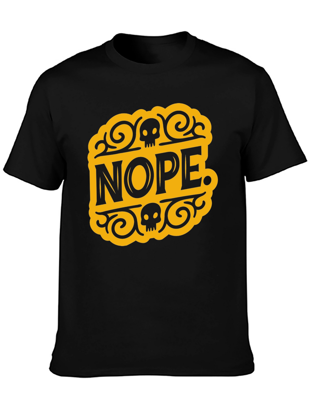 Nope Skull Graphic T-Shirt - Black Cotton Tee