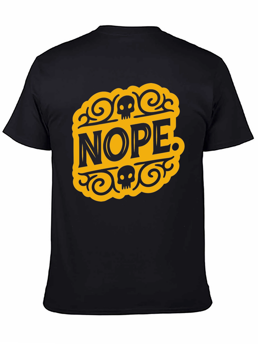Nope Skull Graphic T-Shirt - Black Cotton Tee
