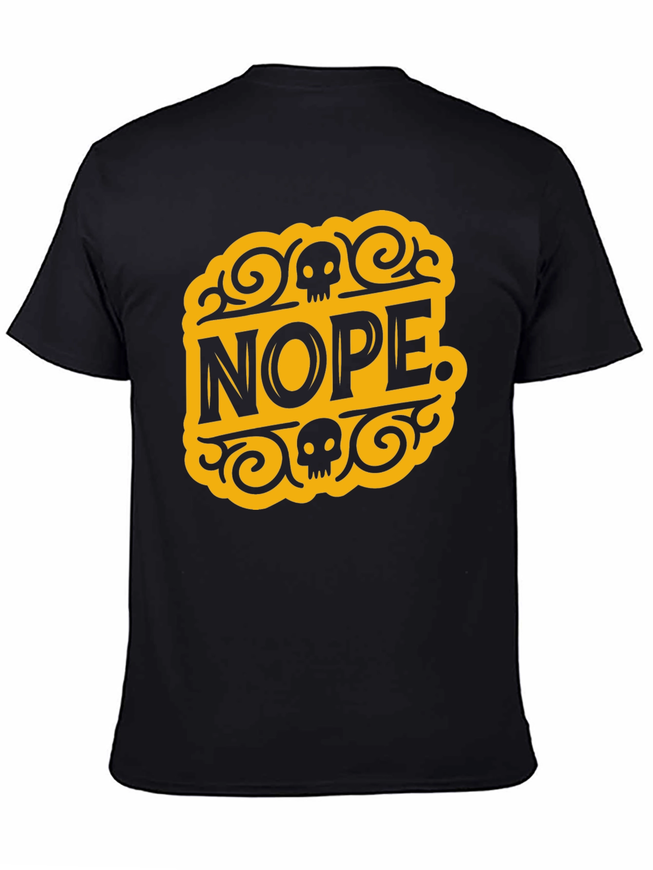 Nope Skull Graphic T-Shirt - Black Cotton Tee
