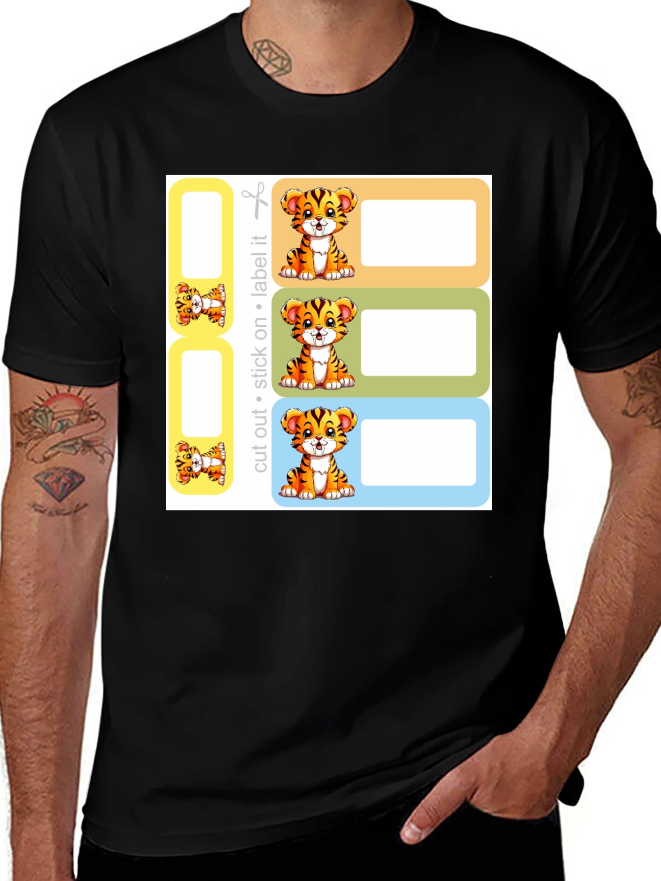 Tiger Labels - Cut Stick Label!  Kids Classroom