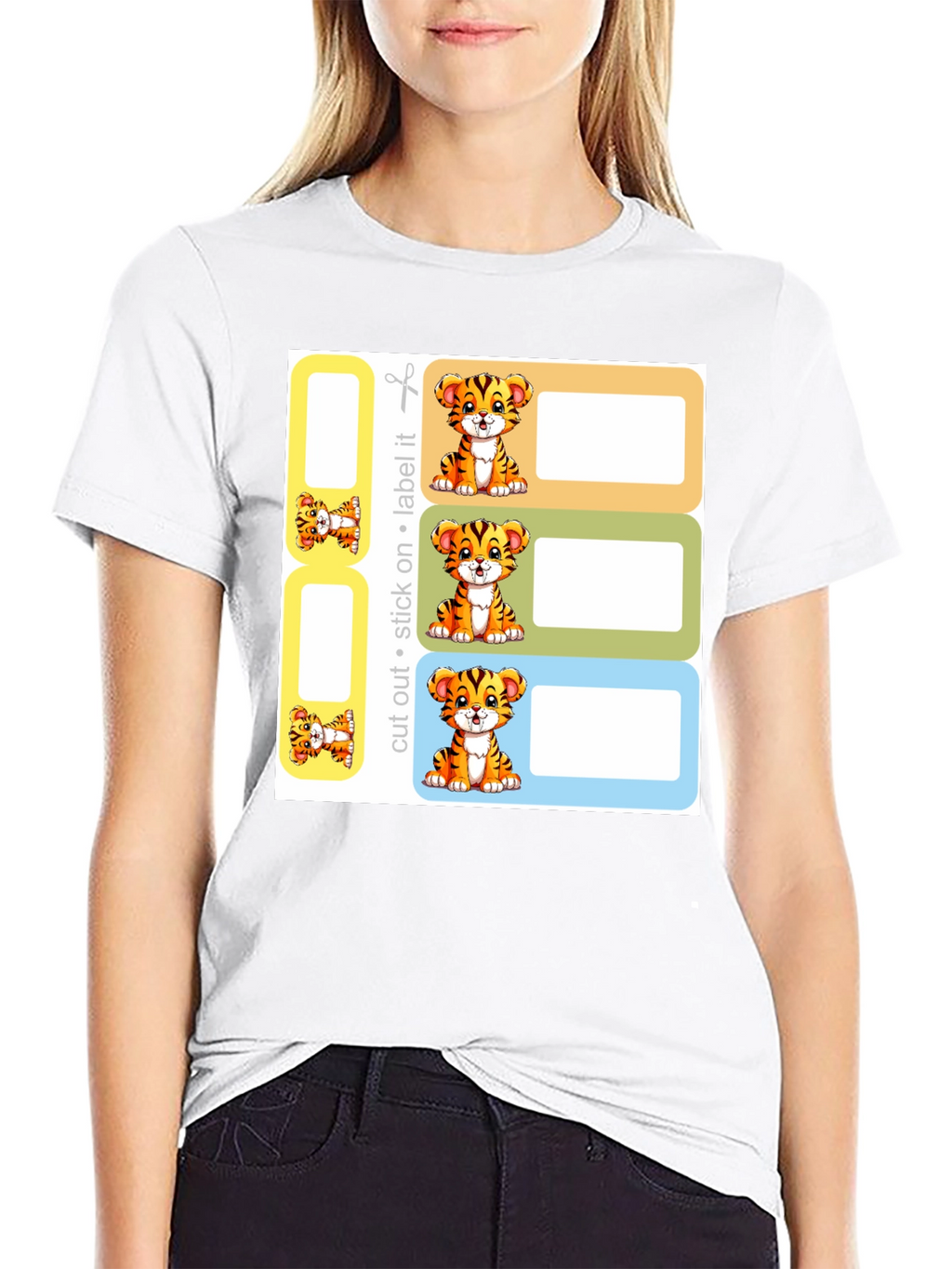 Tiger Labels - Cut Stick Label!  Kids Classroom