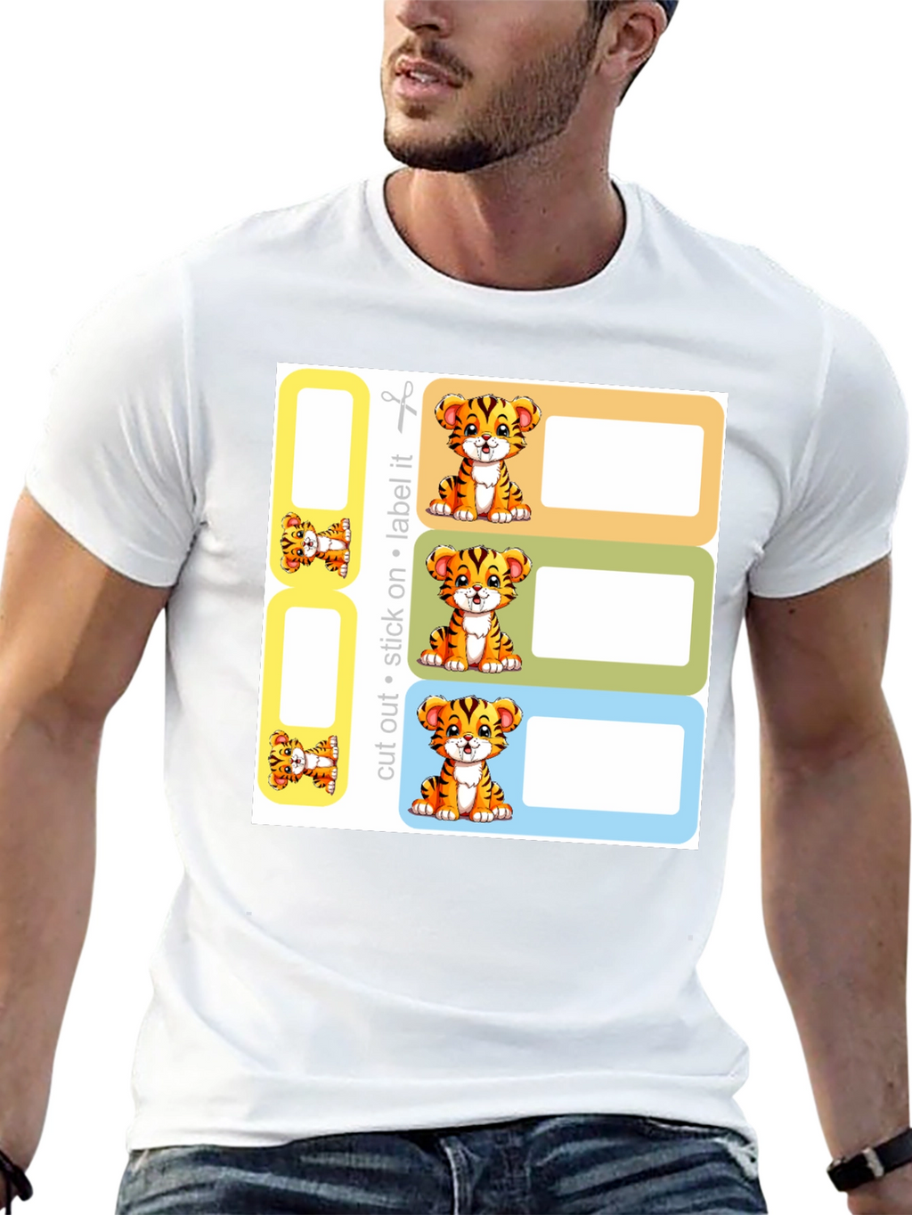 Tiger Labels - Cut Stick Label!  Kids Classroom