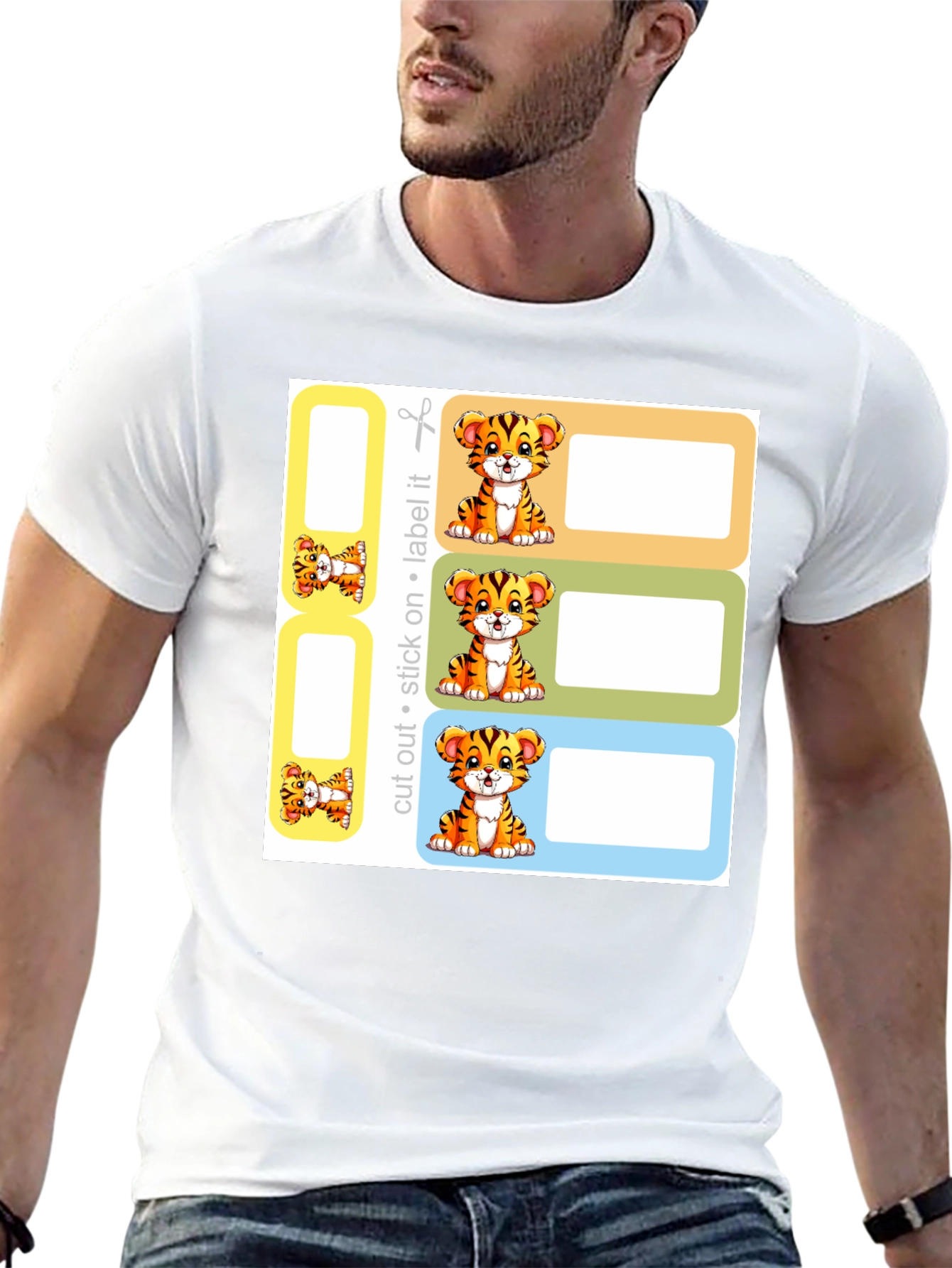 Tiger Labels - Cut Stick Label!  Kids Classroom