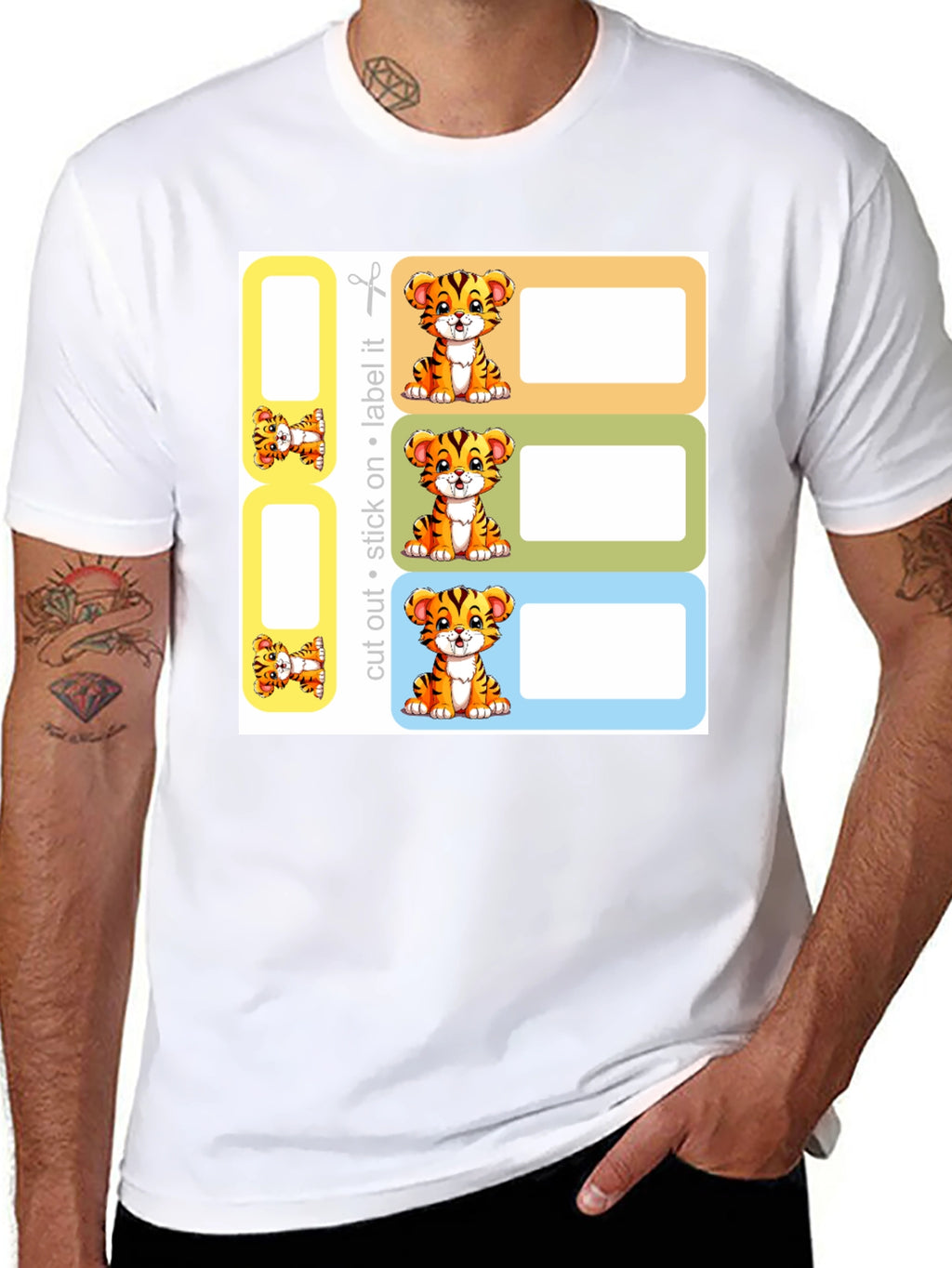 Tiger Labels - Cut Stick Label!  Kids Classroom