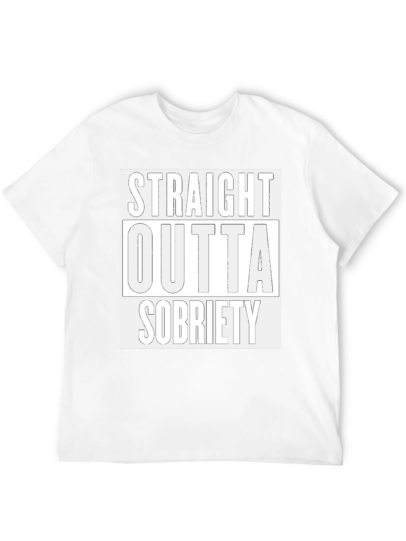 Straight Outta Sobriety Black T-Shirt