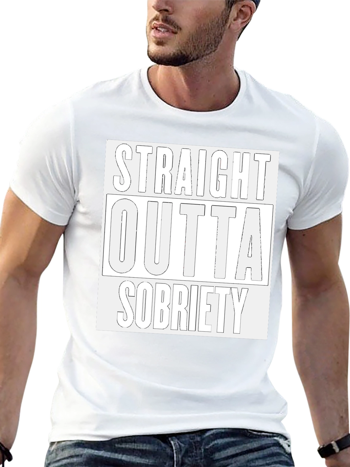 Straight Outta Sobriety Black T-Shirt