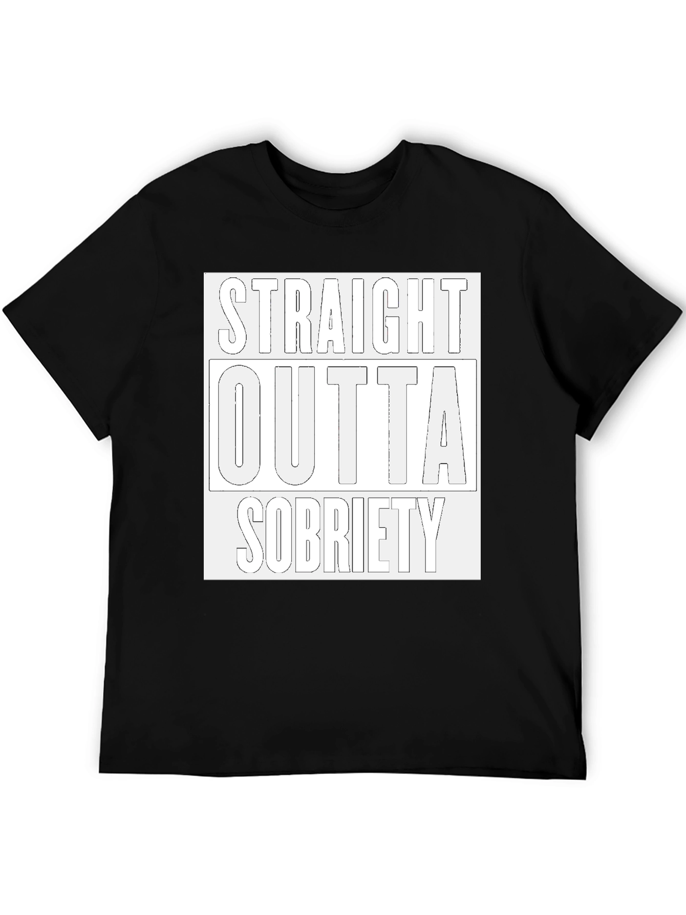 Straight Outta Sobriety Black T-Shirt