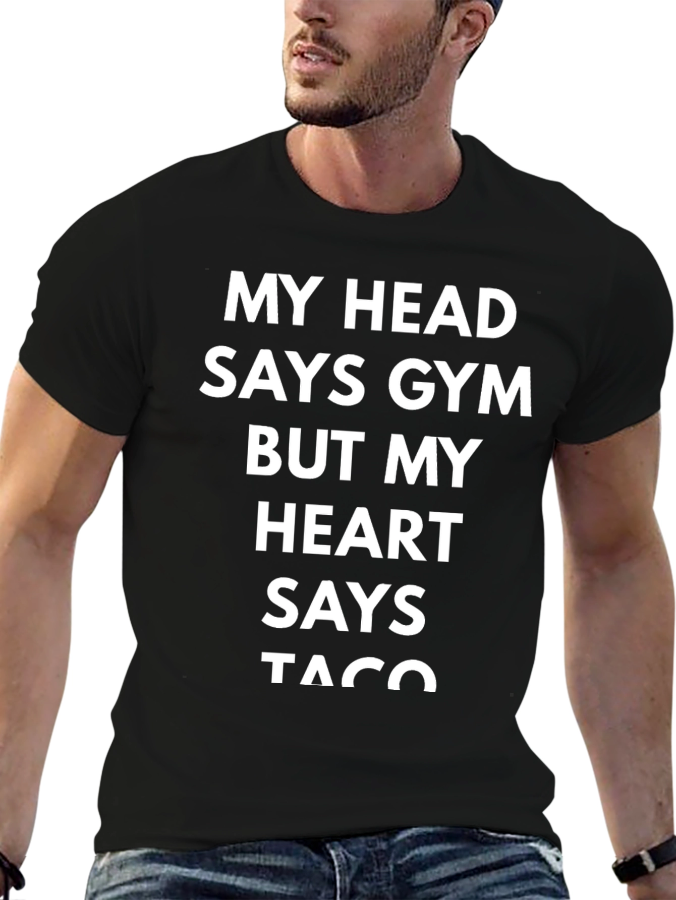 Gym Taco Black T-Shirt: Funny Workout Apparel