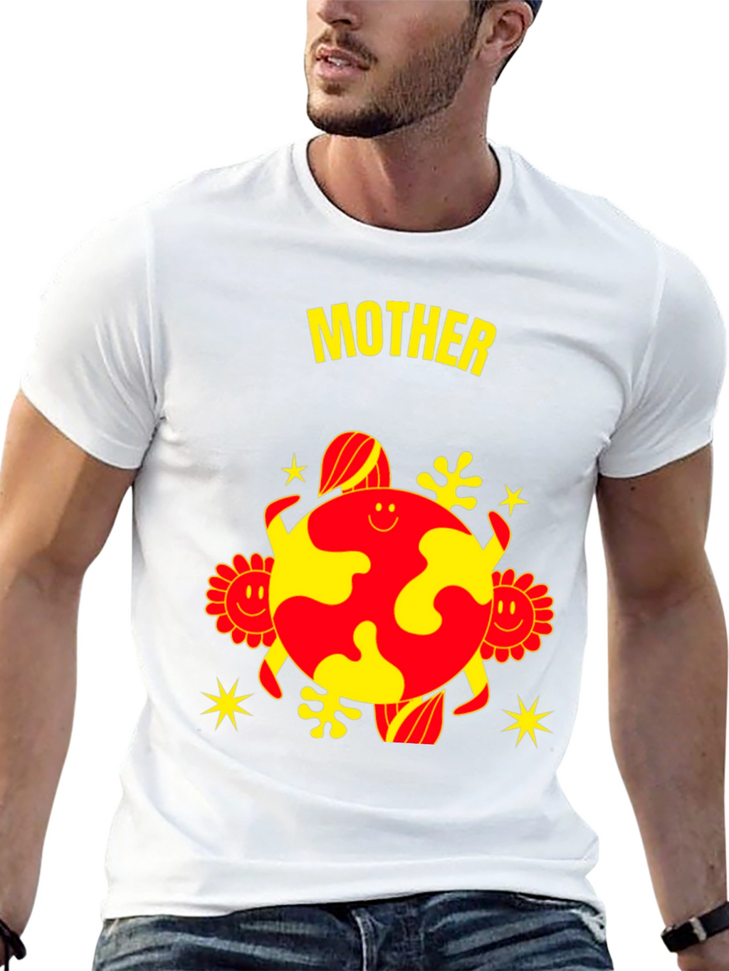 Mother Earth Graphic Tee - Black Cotton Blend