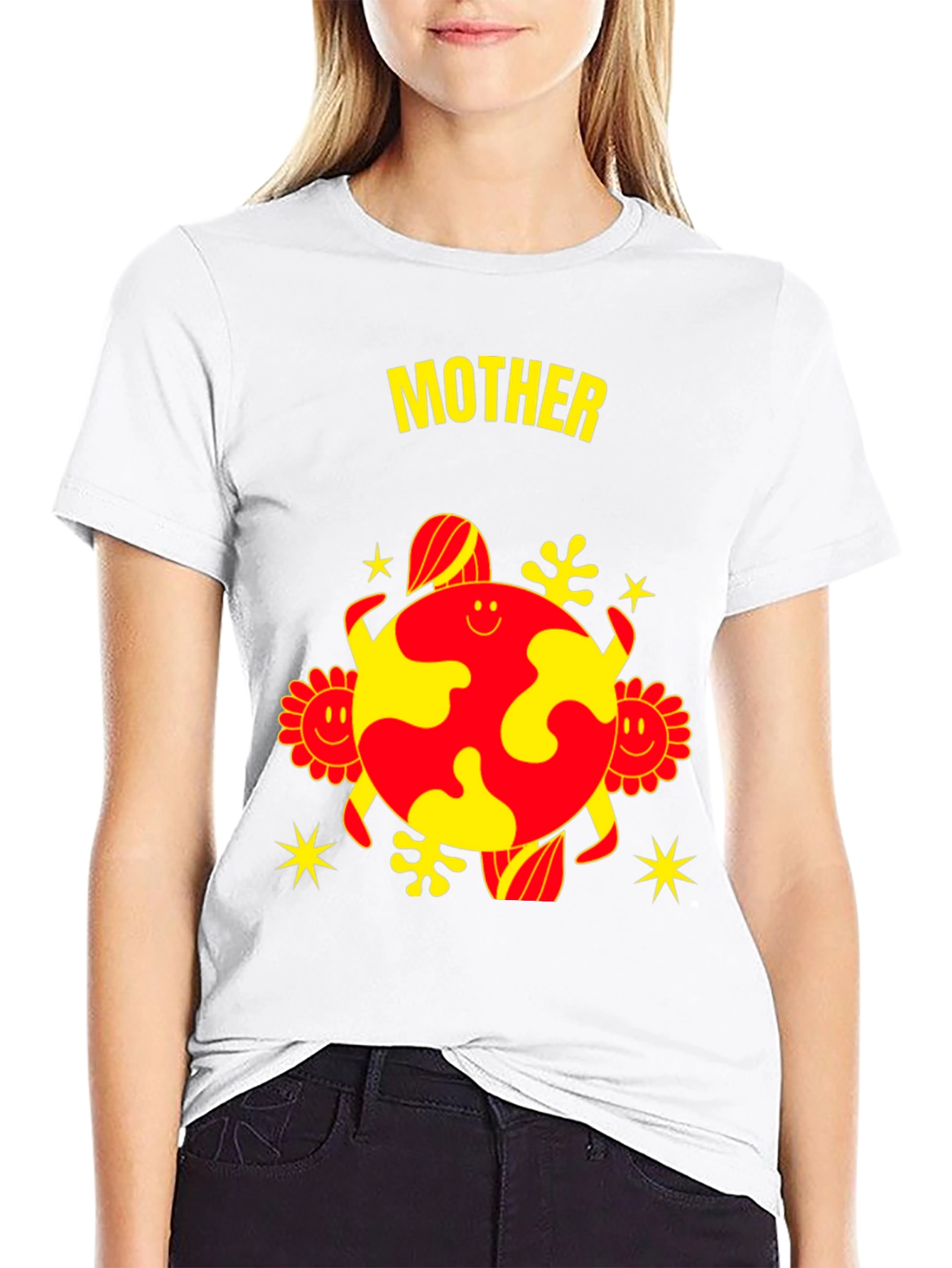 Mother Earth Graphic Tee - Black Cotton Blend