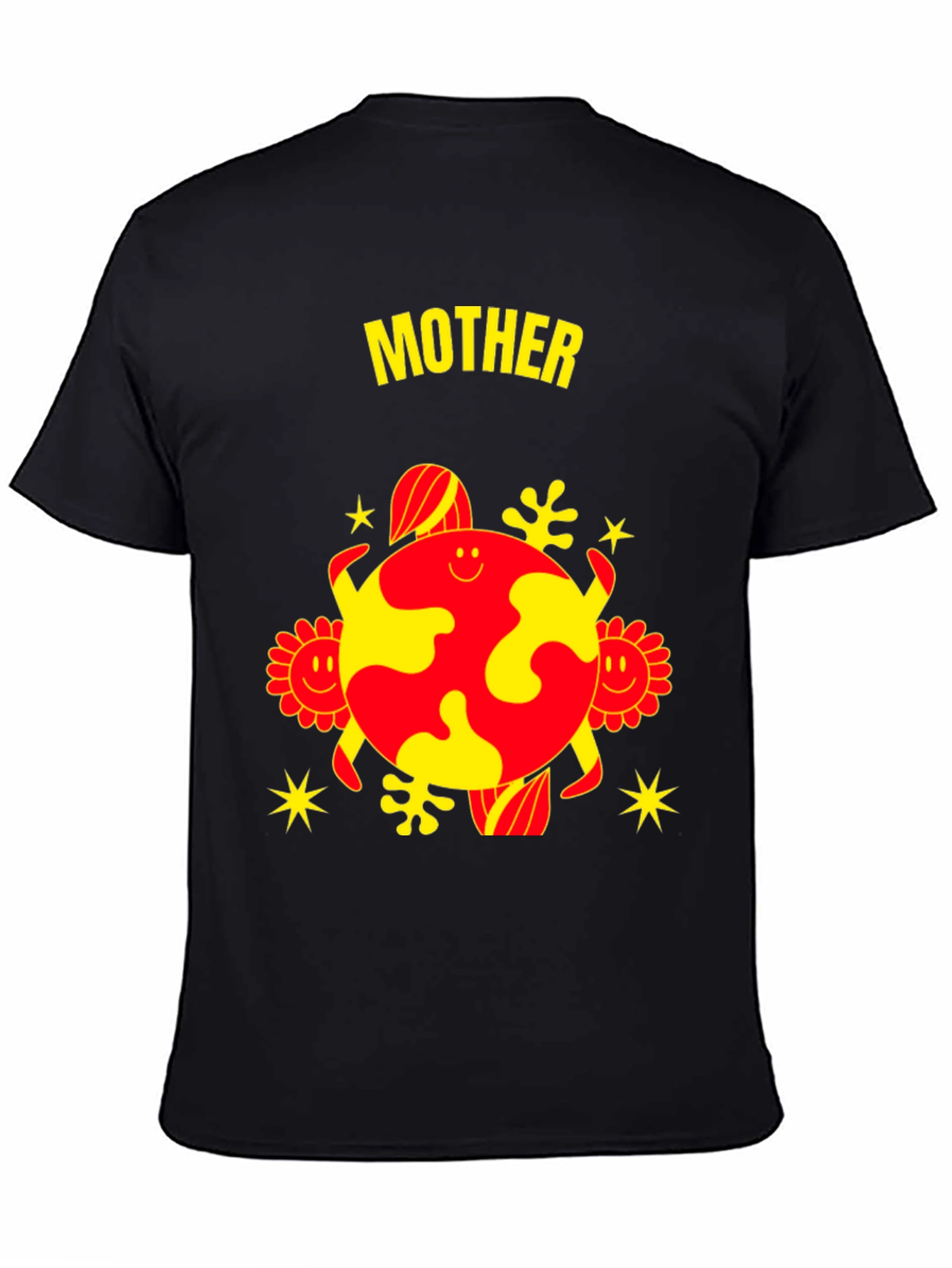 Mother Earth Graphic Tee - Black Cotton Blend
