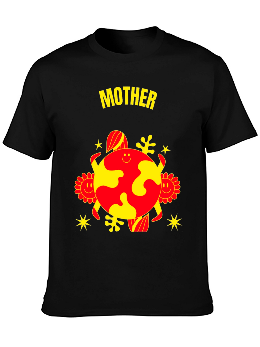 Mother Earth Graphic Tee - Black Cotton Blend
