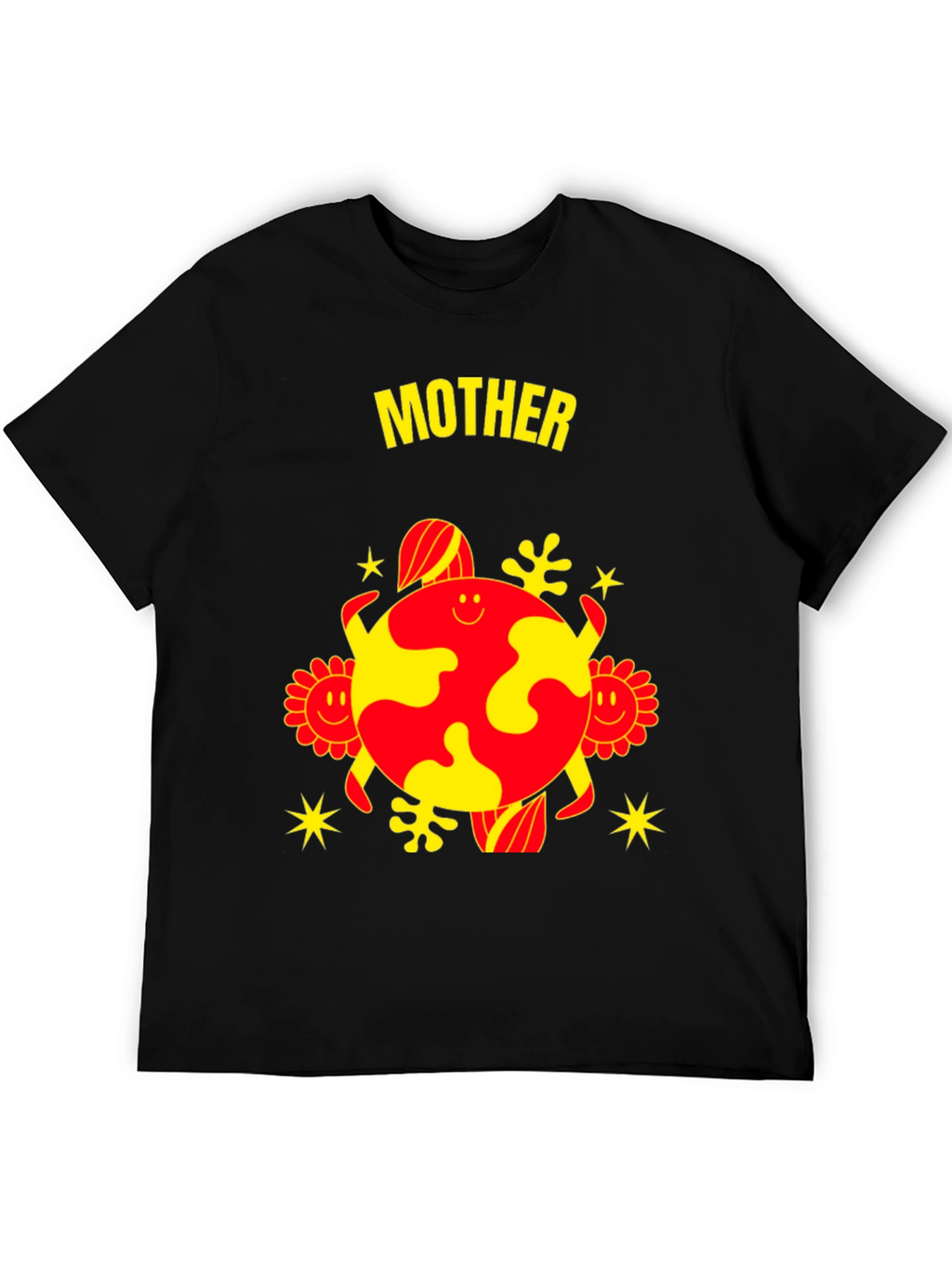Mother Earth Graphic Tee - Black Cotton Blend