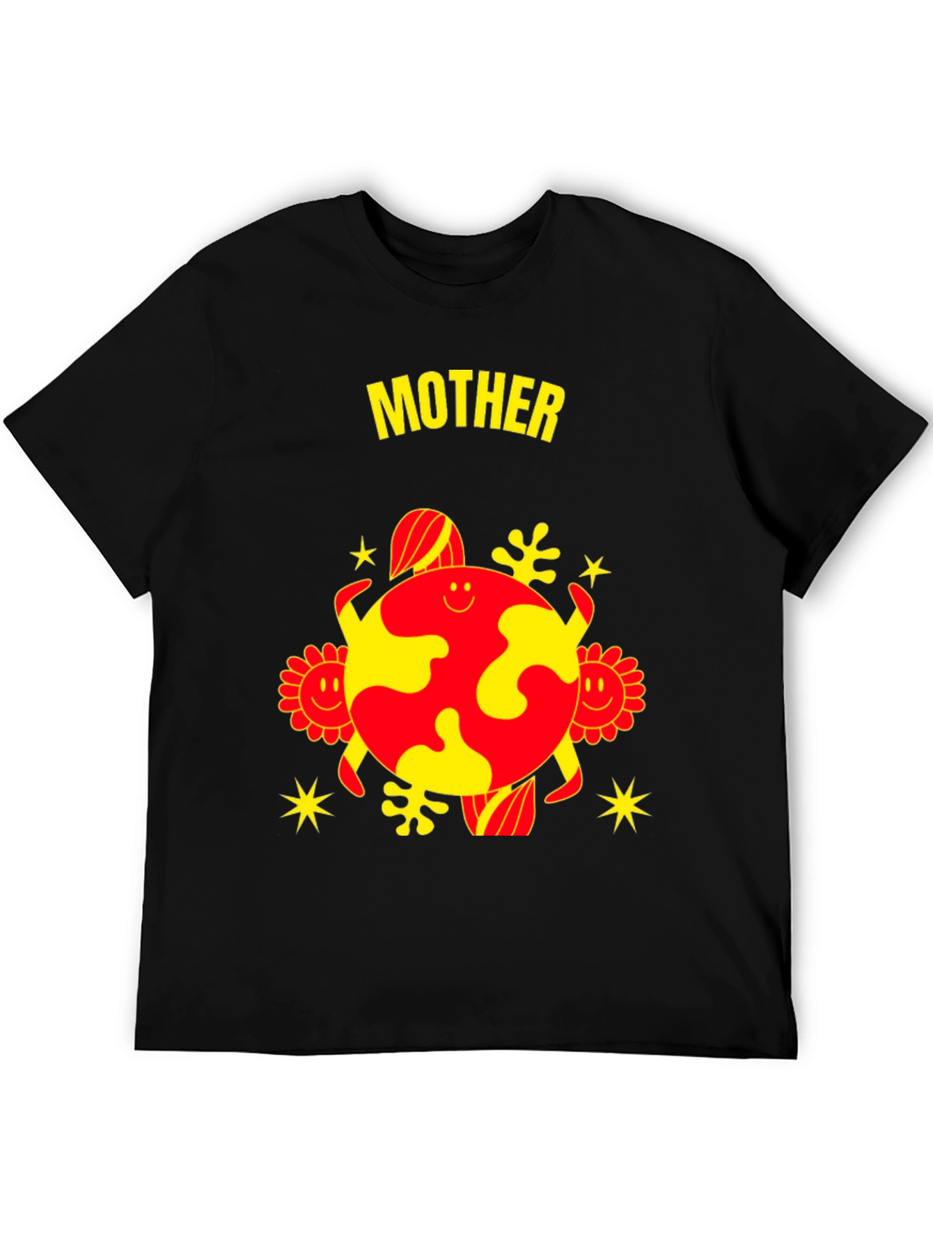 Mother Earth Graphic Tee - Black Cotton Blend