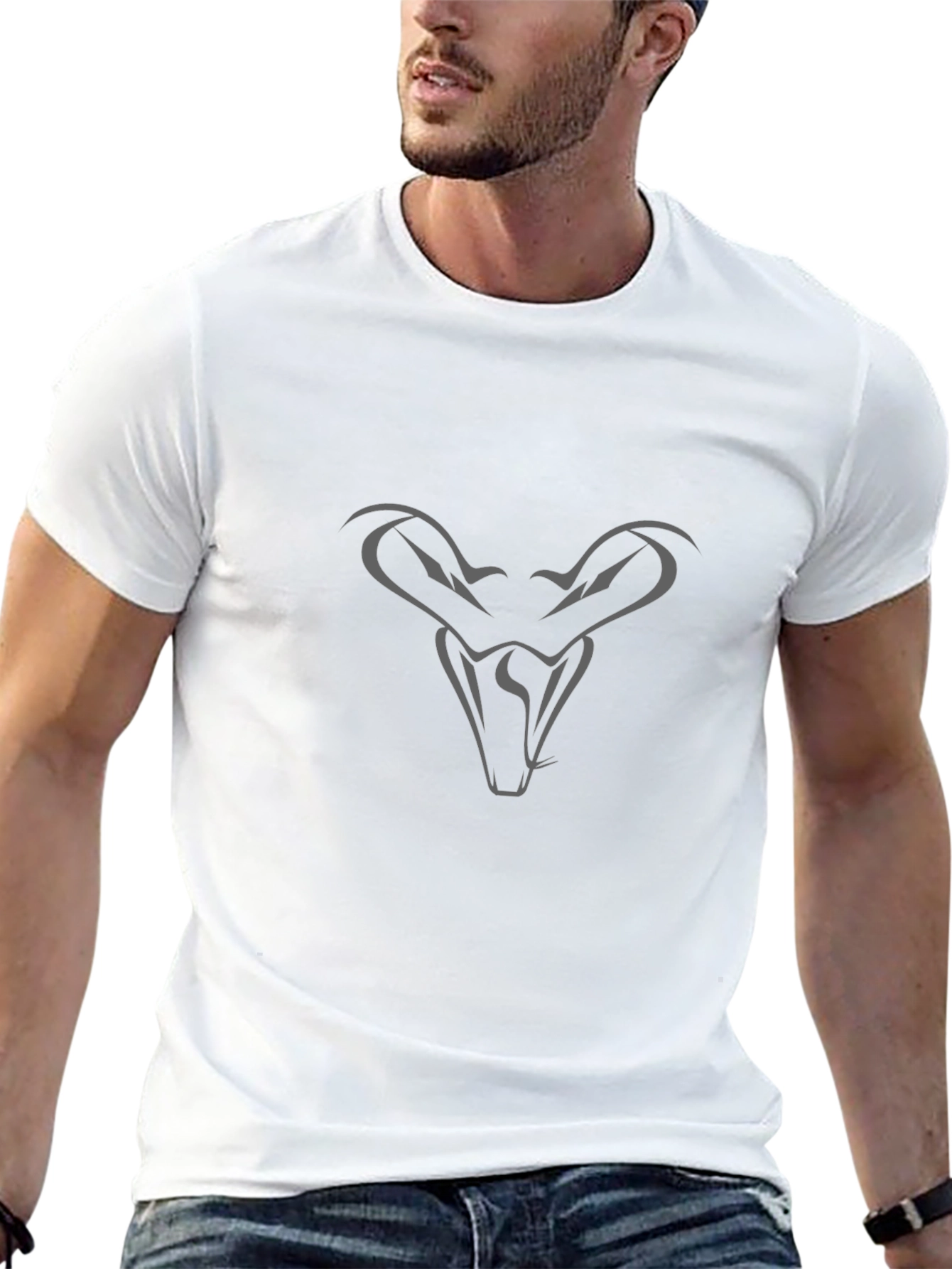 Mens Black T-Shirt with Snake Design