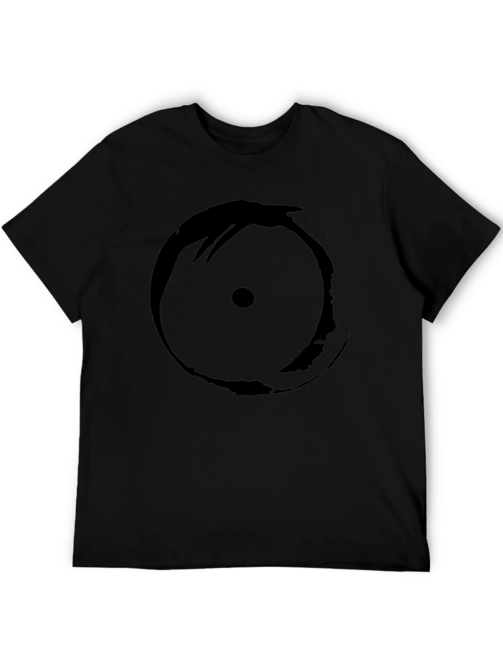 Mens Black T-Shirt with Abstract Circle Design
