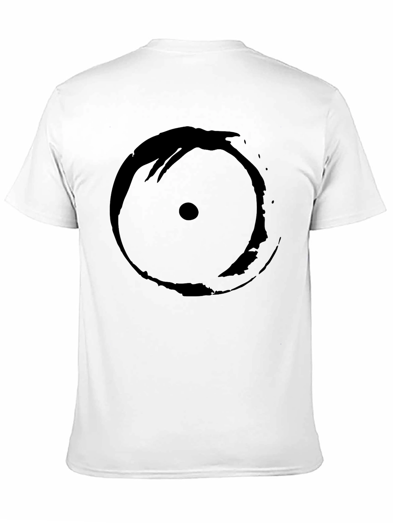 Mens Black T-Shirt with Abstract Circle Design