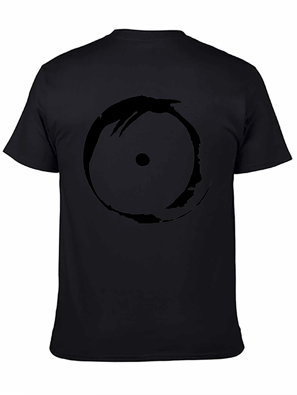 Mens Black T-Shirt with Abstract Circle Design