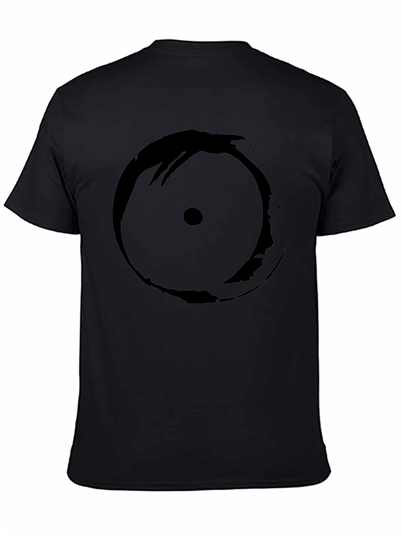 Mens Black T-Shirt with Abstract Circle Design