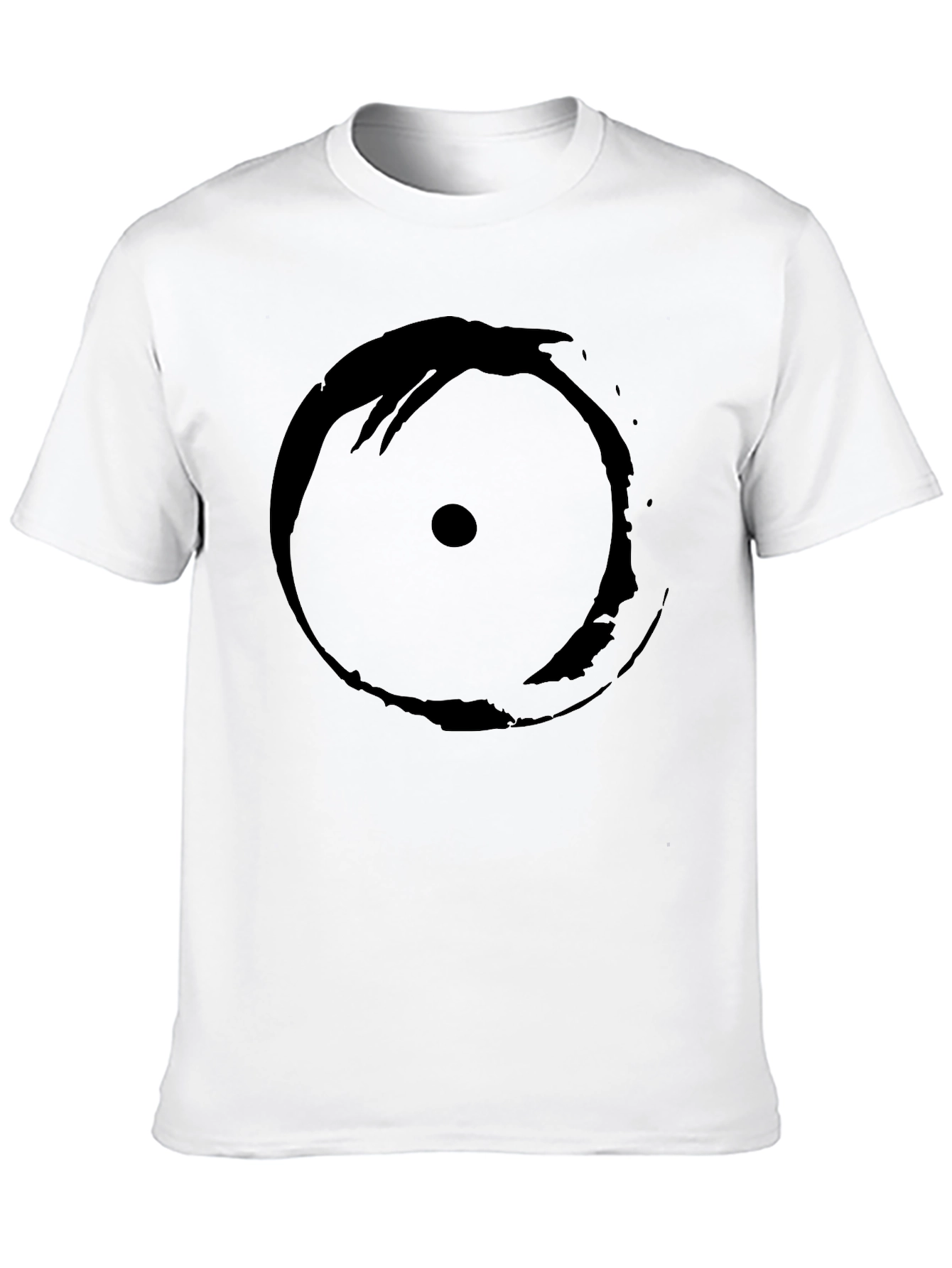 Mens Black T-Shirt with Abstract Circle Design