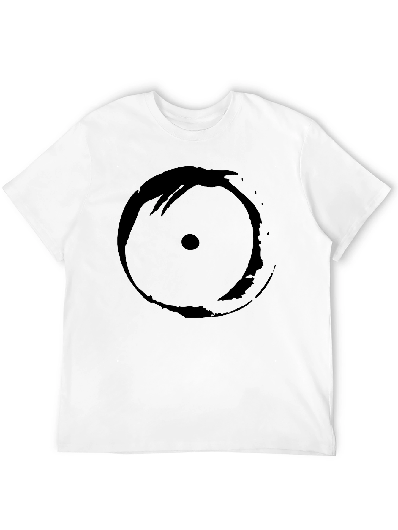 Mens Black T-Shirt with Abstract Circle Design
