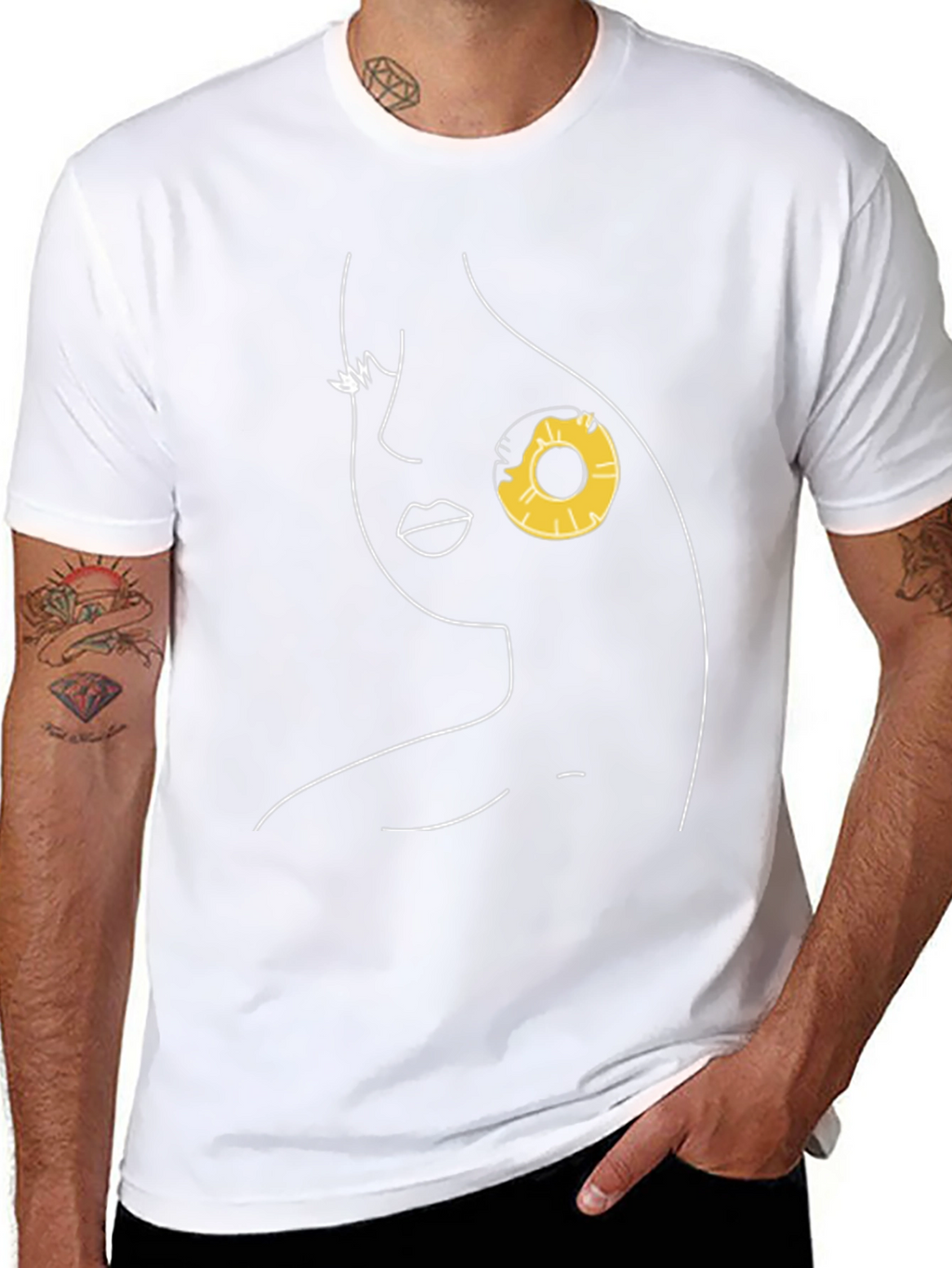 Minimalist Woman Pineapple Graphic Tee