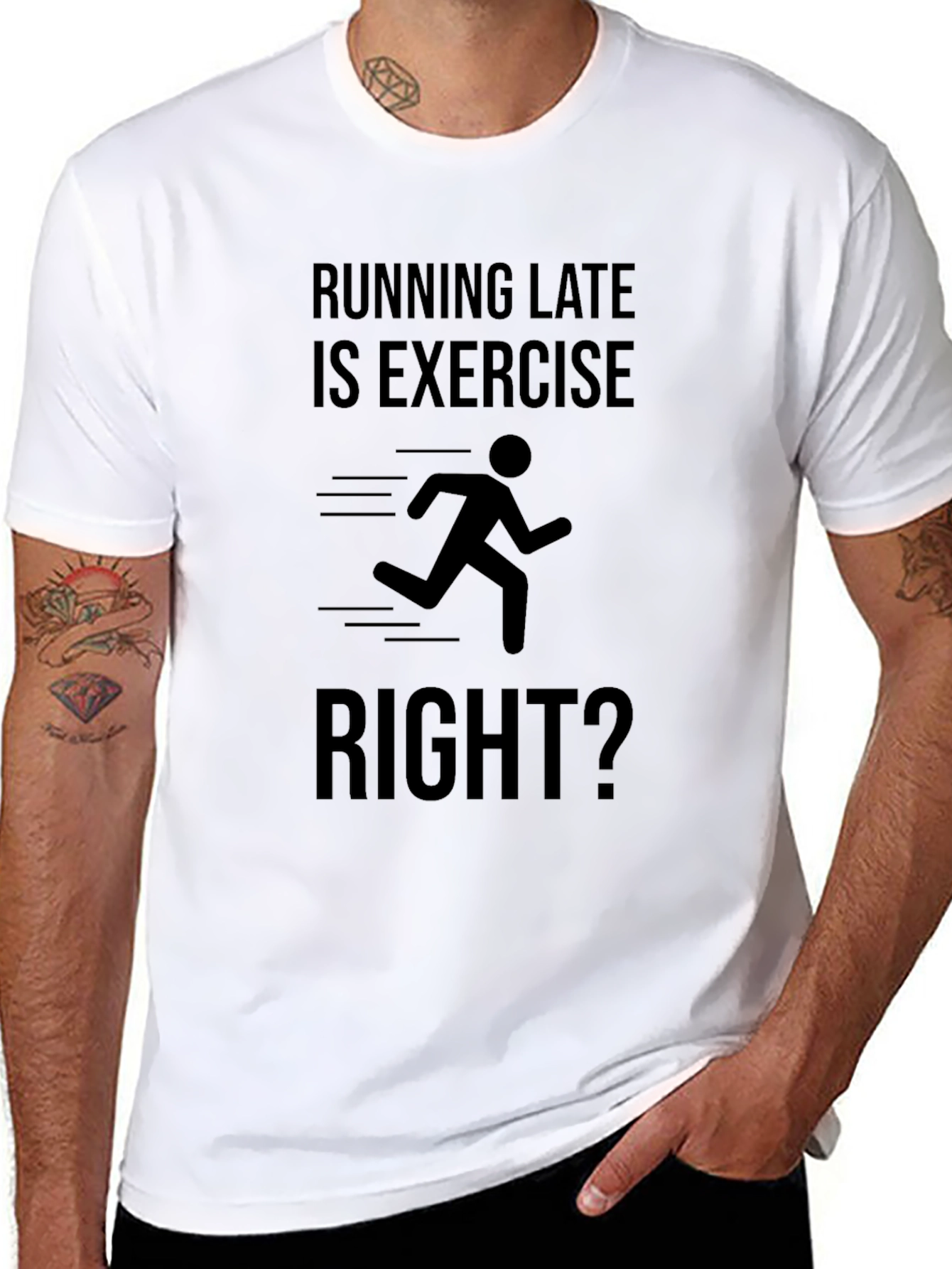 Running Late Exercise Funny Graphic Tee