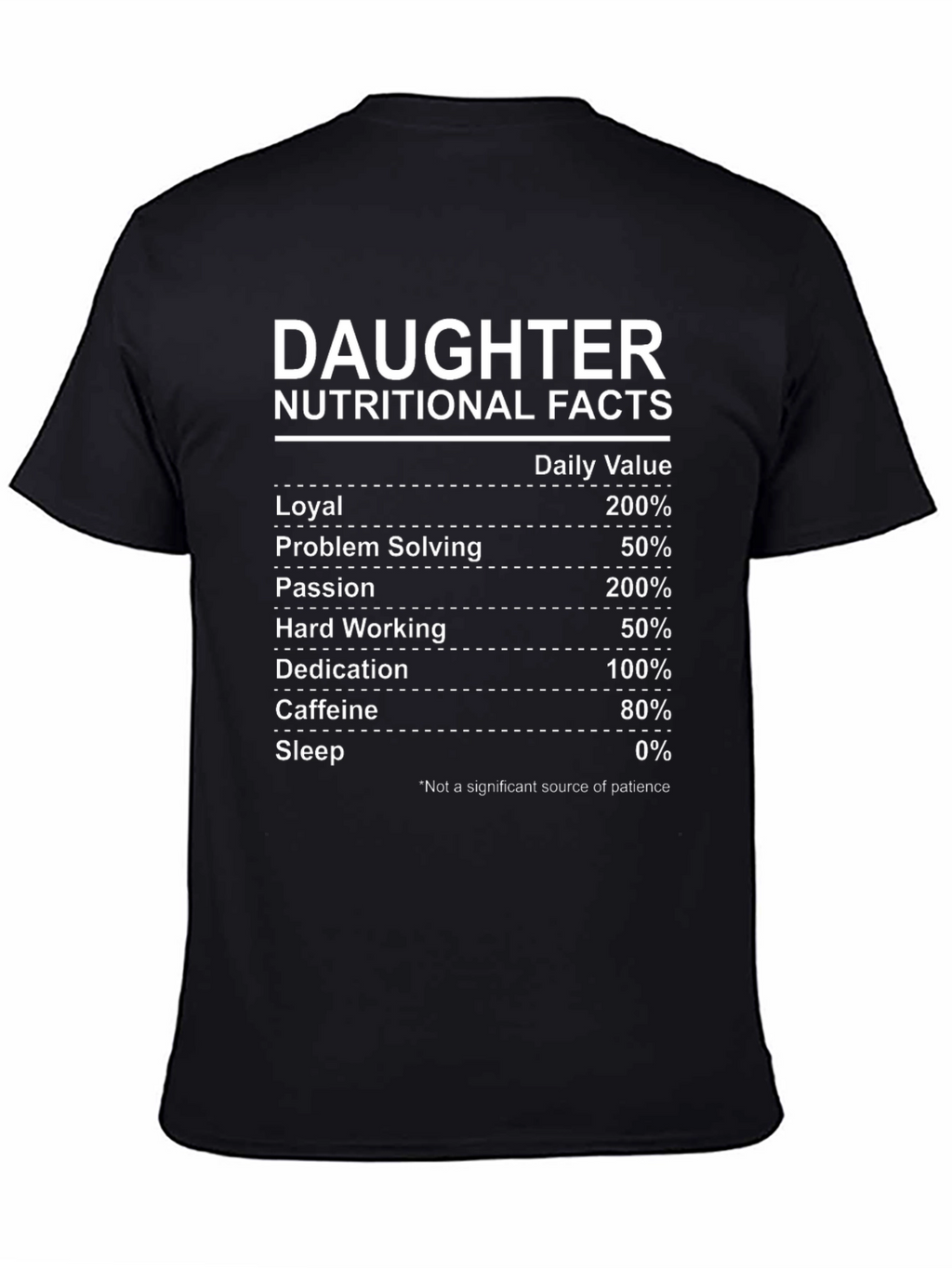 Daughter Nutritional Facts Graphic Novelty T-Shirt