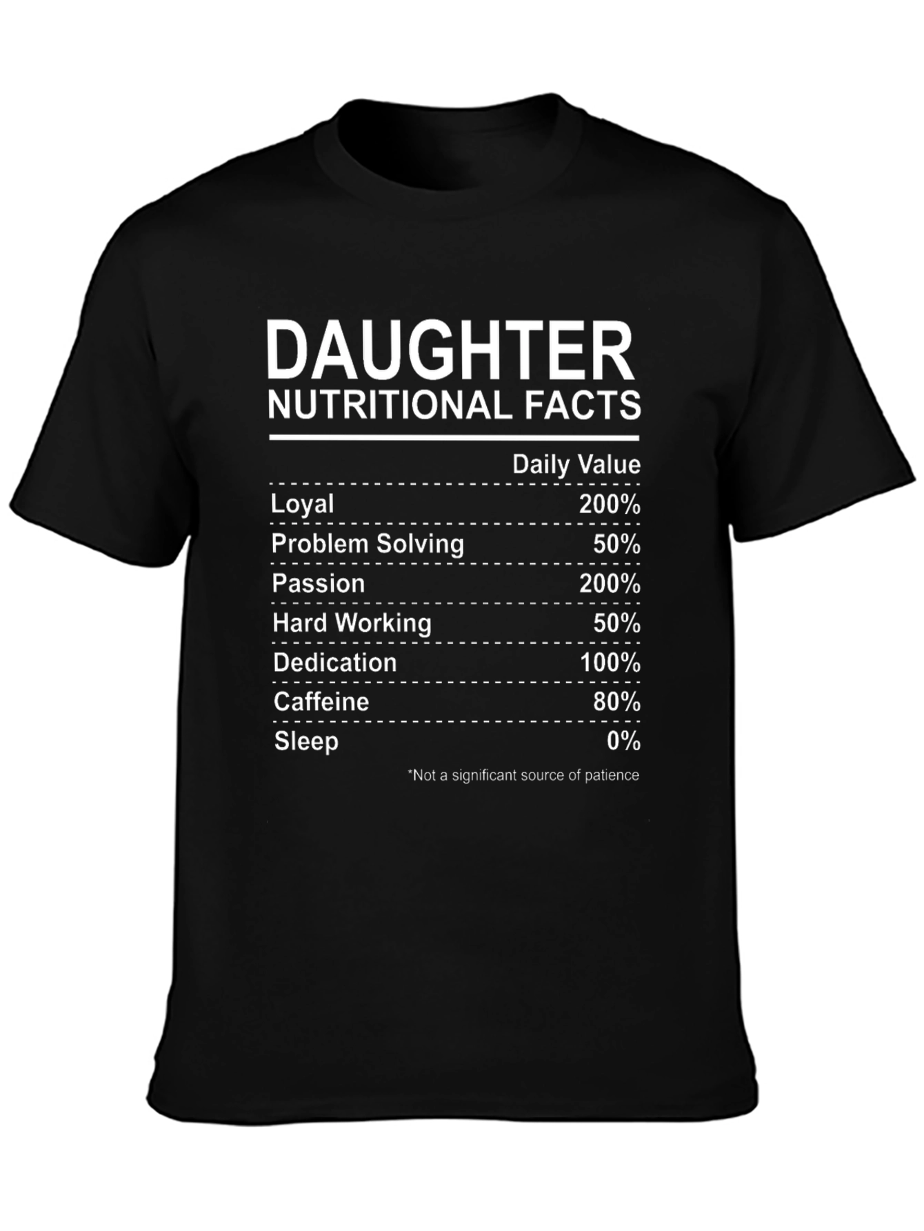 Daughter Nutritional Facts Graphic Novelty T-Shirt