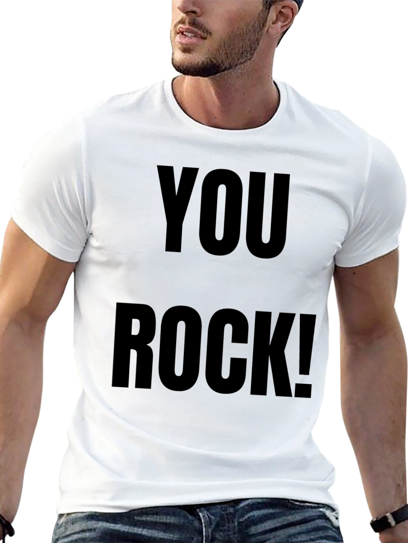 You Rock! Graphic Tee - Trendy Black Cotton T-Shirt
