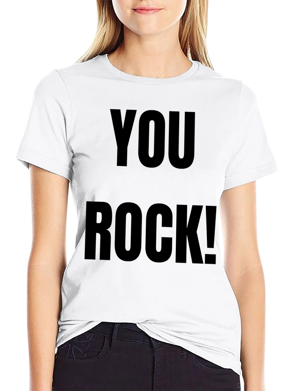You Rock! Graphic Tee - Trendy Black Cotton T-Shirt