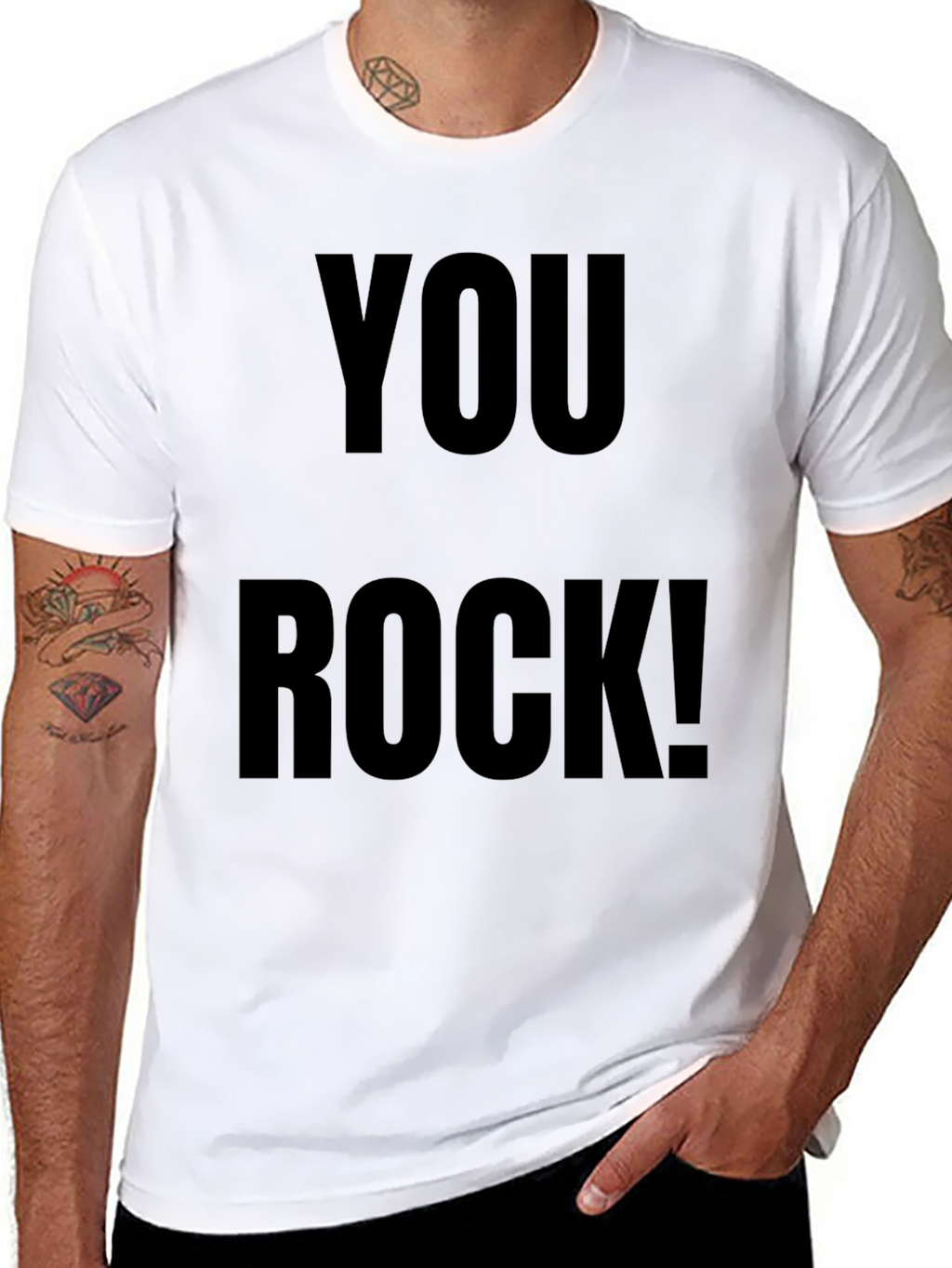 You Rock! Graphic Tee - Trendy Black Cotton T-Shirt