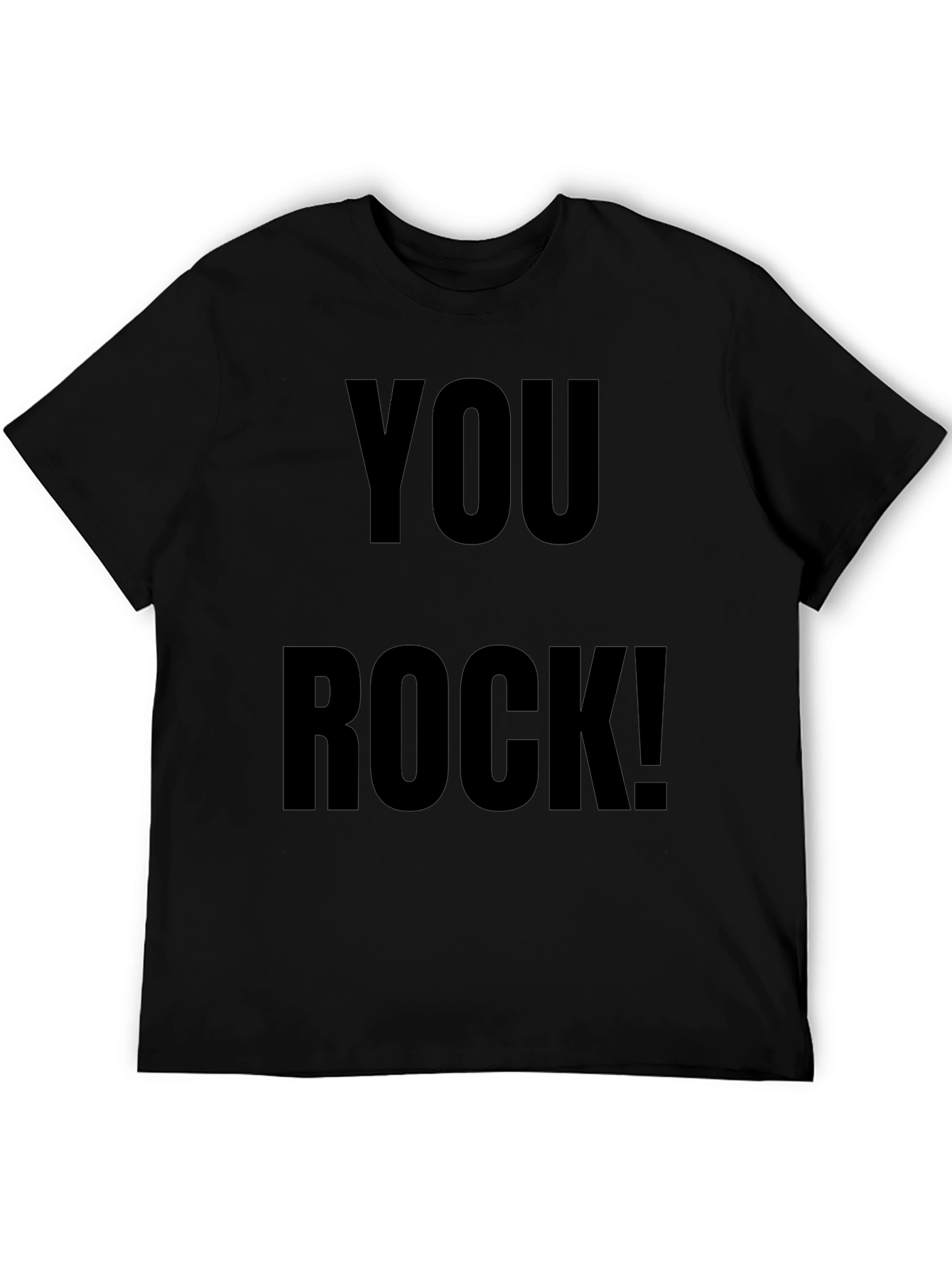 You Rock! Graphic Tee - Trendy Black Cotton T-Shirt