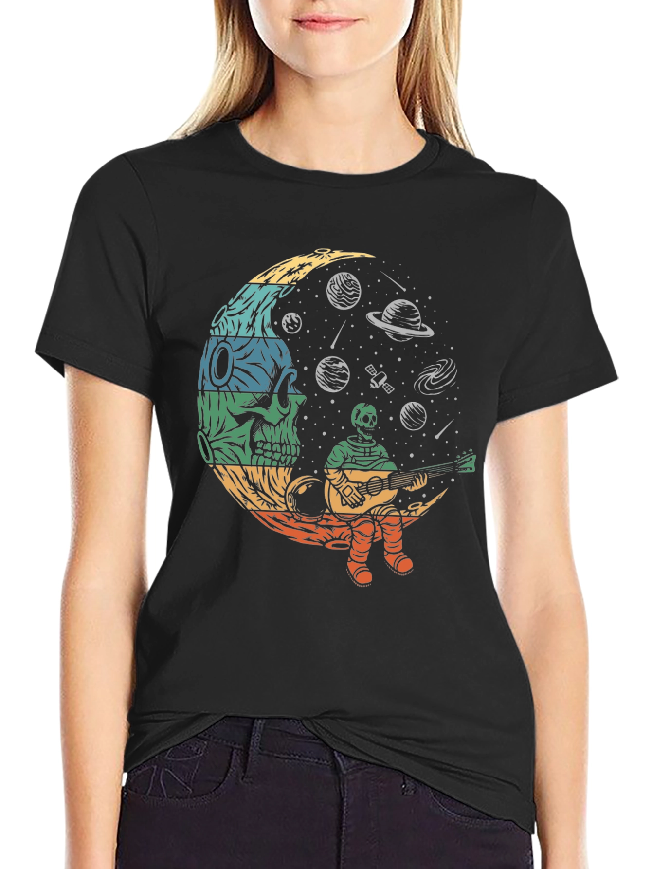 Skull Moon Space Guitar T-Shirt